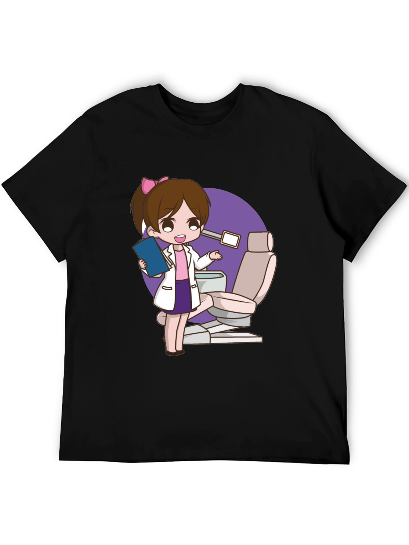 Black Dentist Cartoon Graphic T-Shirt view 5