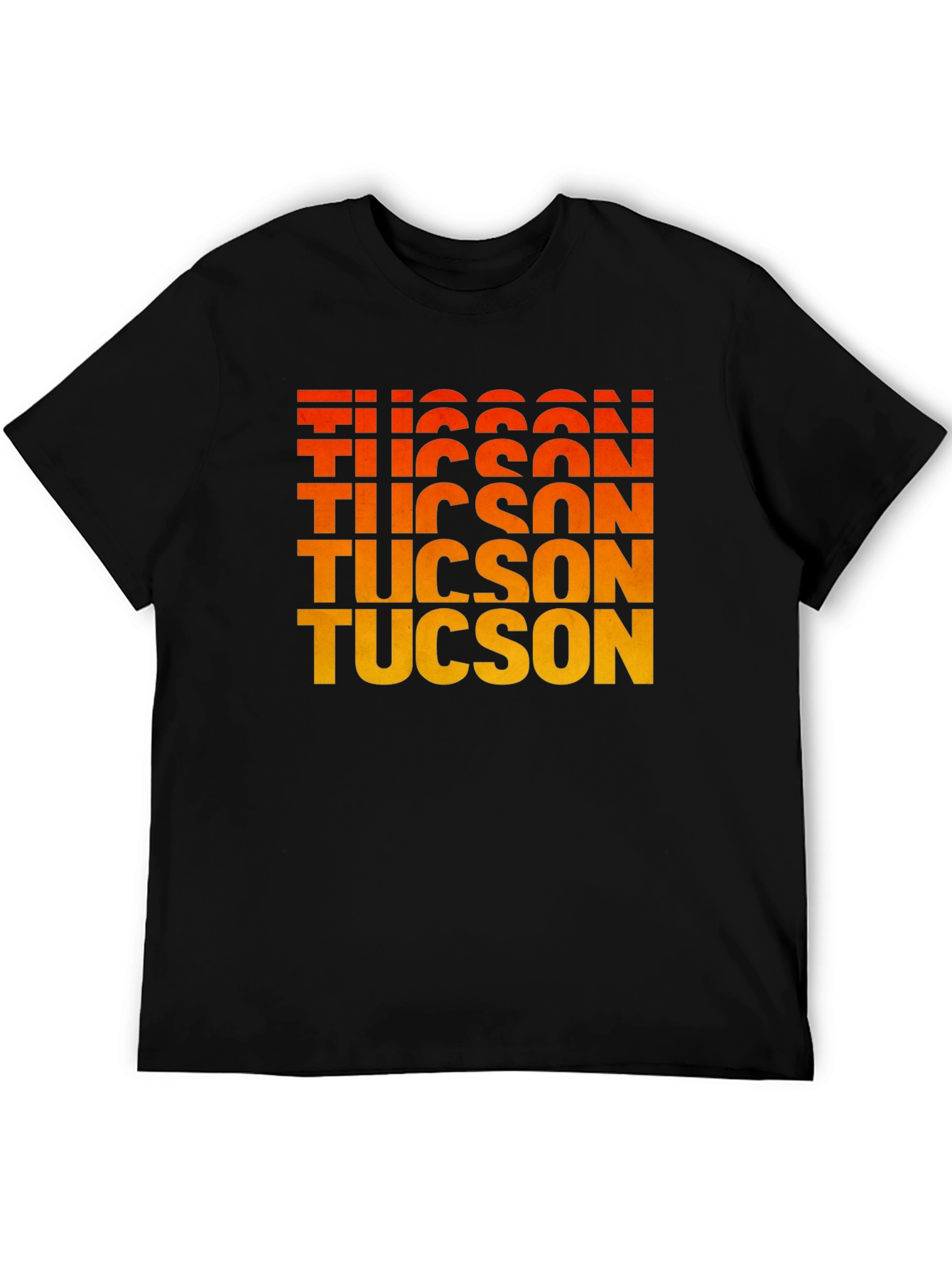 Black Tucson Gradient Text Graphic Tee - Retro Style view 5