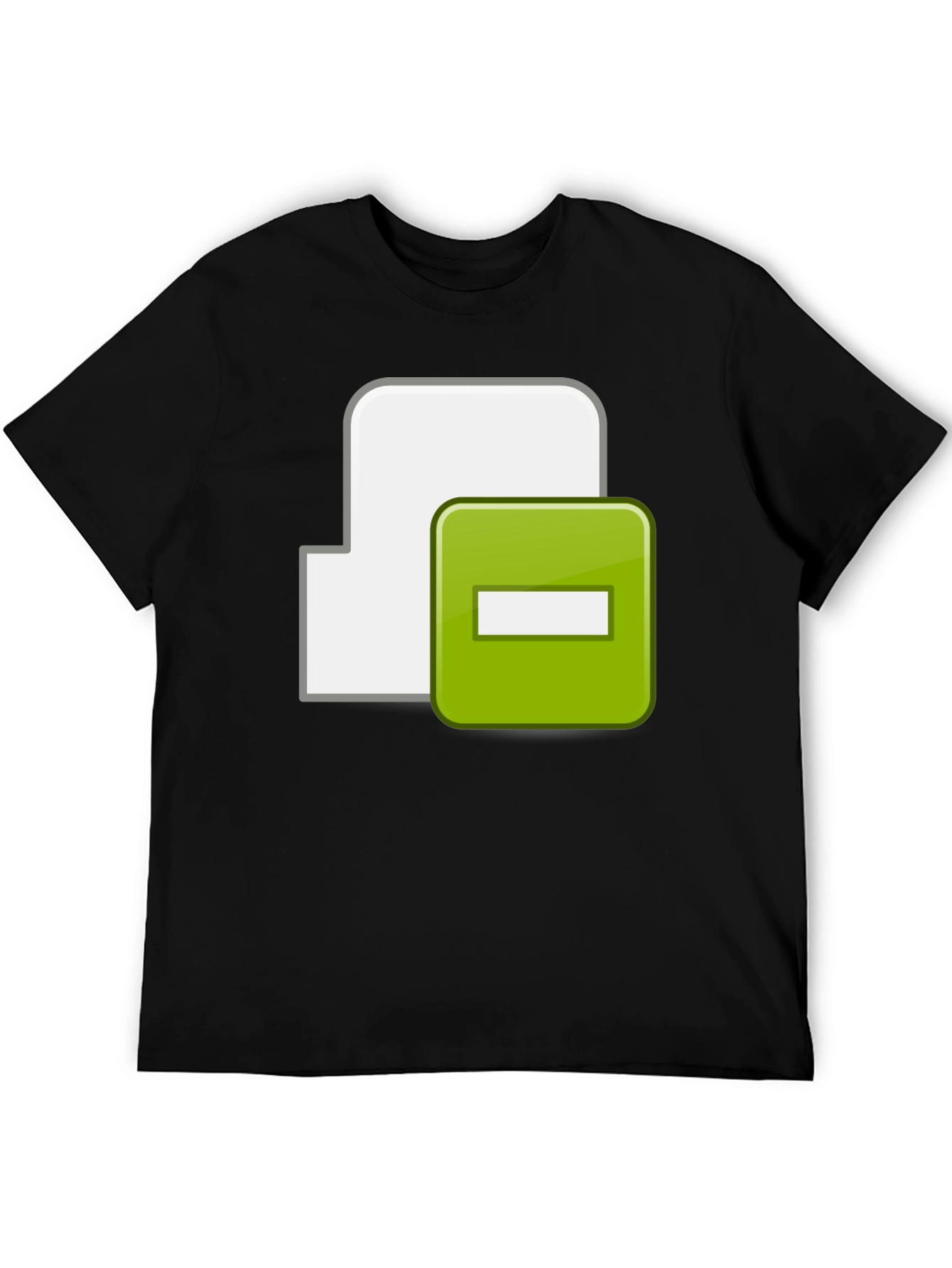 Black Black T-Shirt with Minus Sign Icon view 5