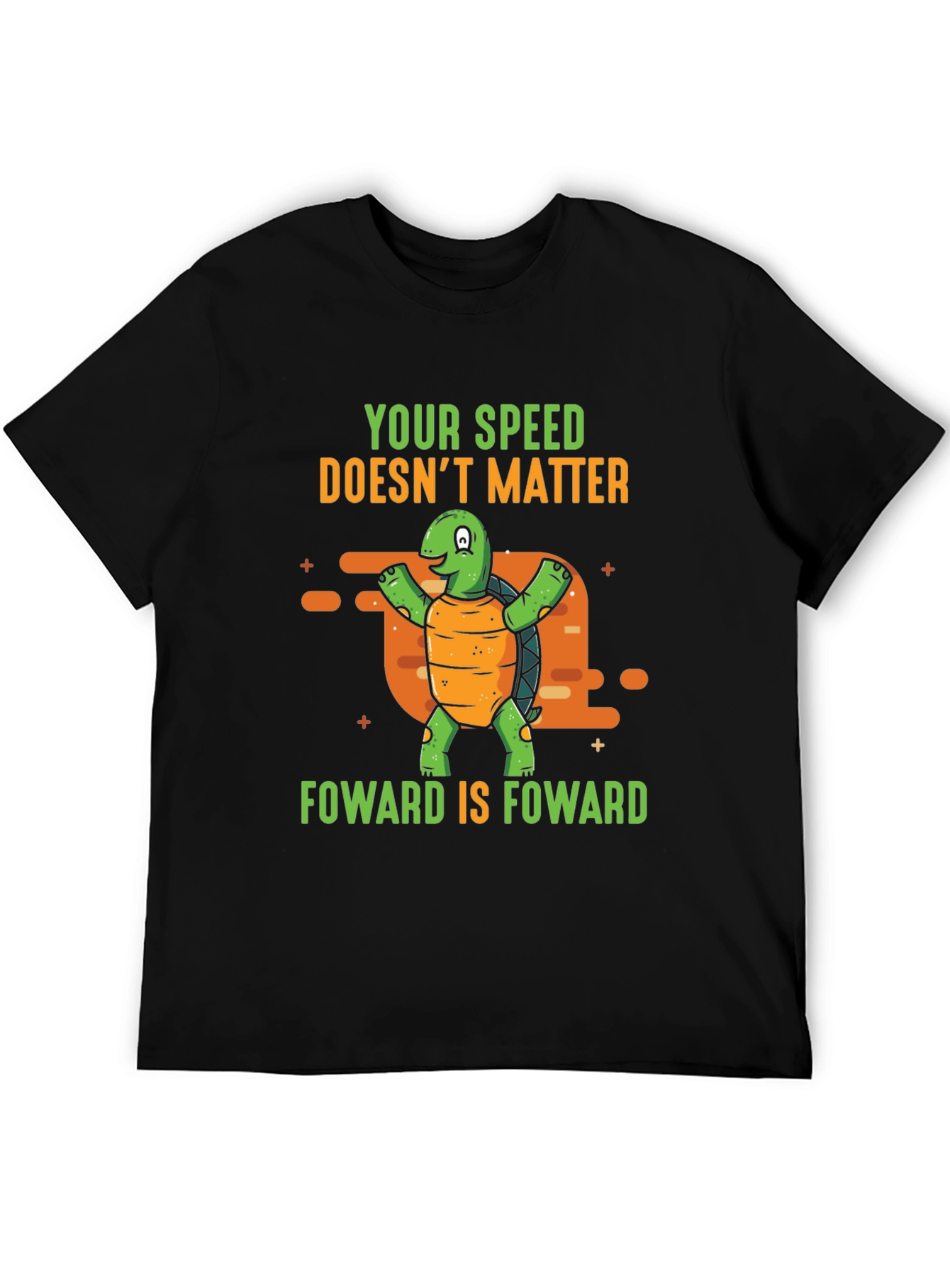 Black Funny Turtle Graphic T-Shirt - Your Speed Doesn't Matter view 5