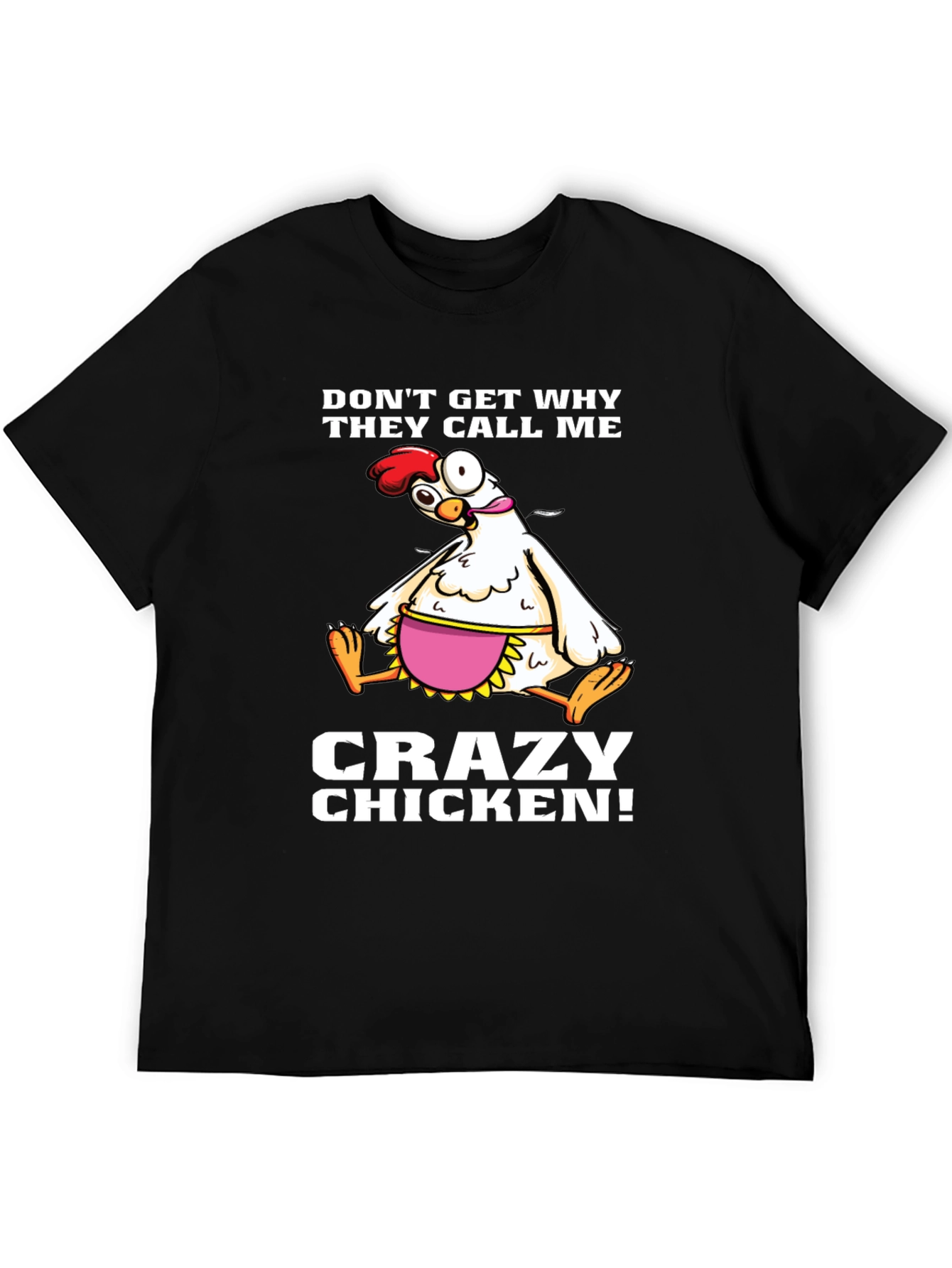 Black Crazy Chicken Graphic T-Shirt view 5