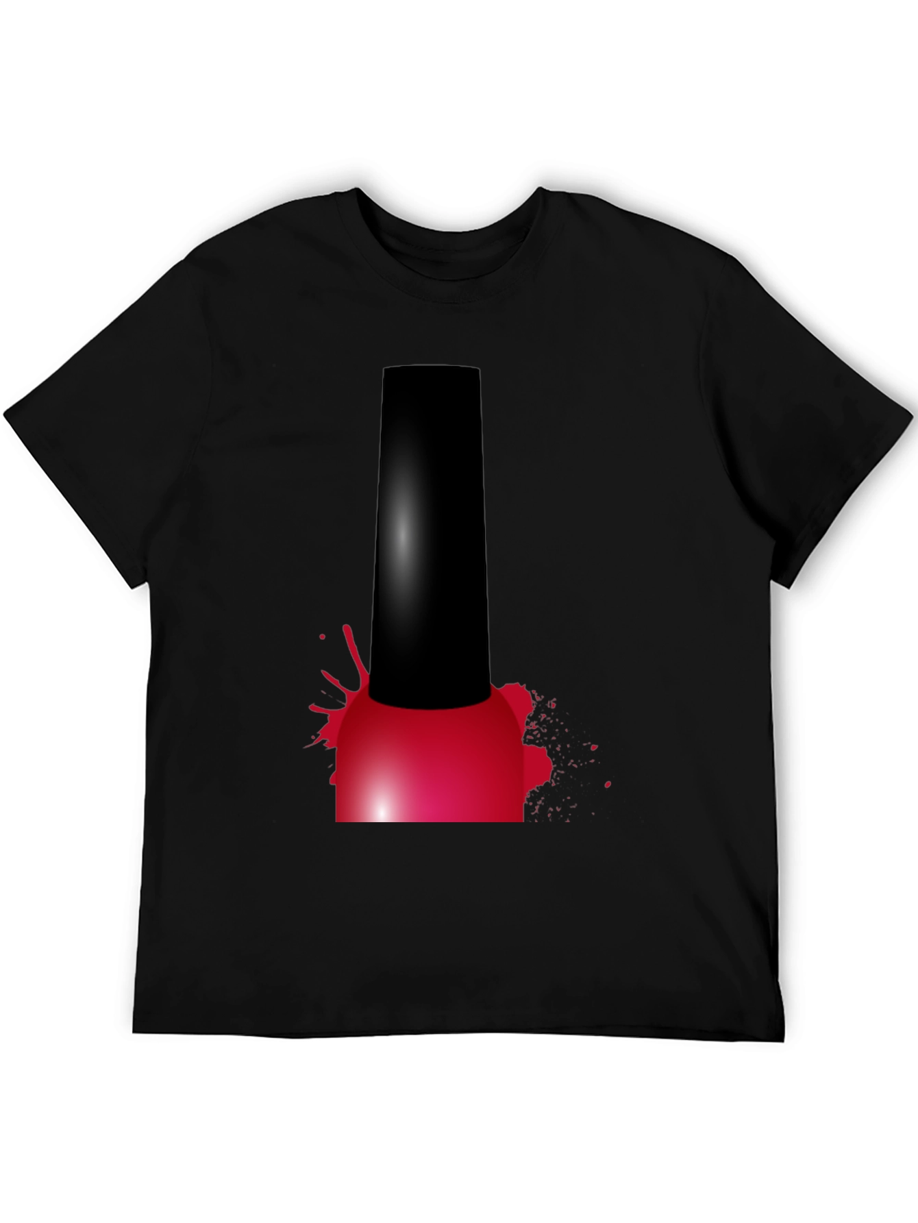 Black Nail Polish Splatter Graphic T-Shirt view 5