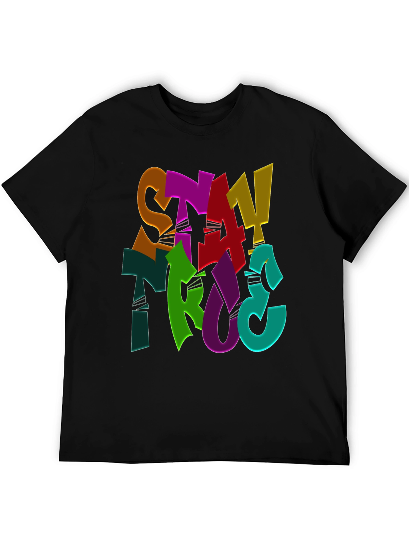 Black Stay True Graphic Print Black T-Shirt view 5