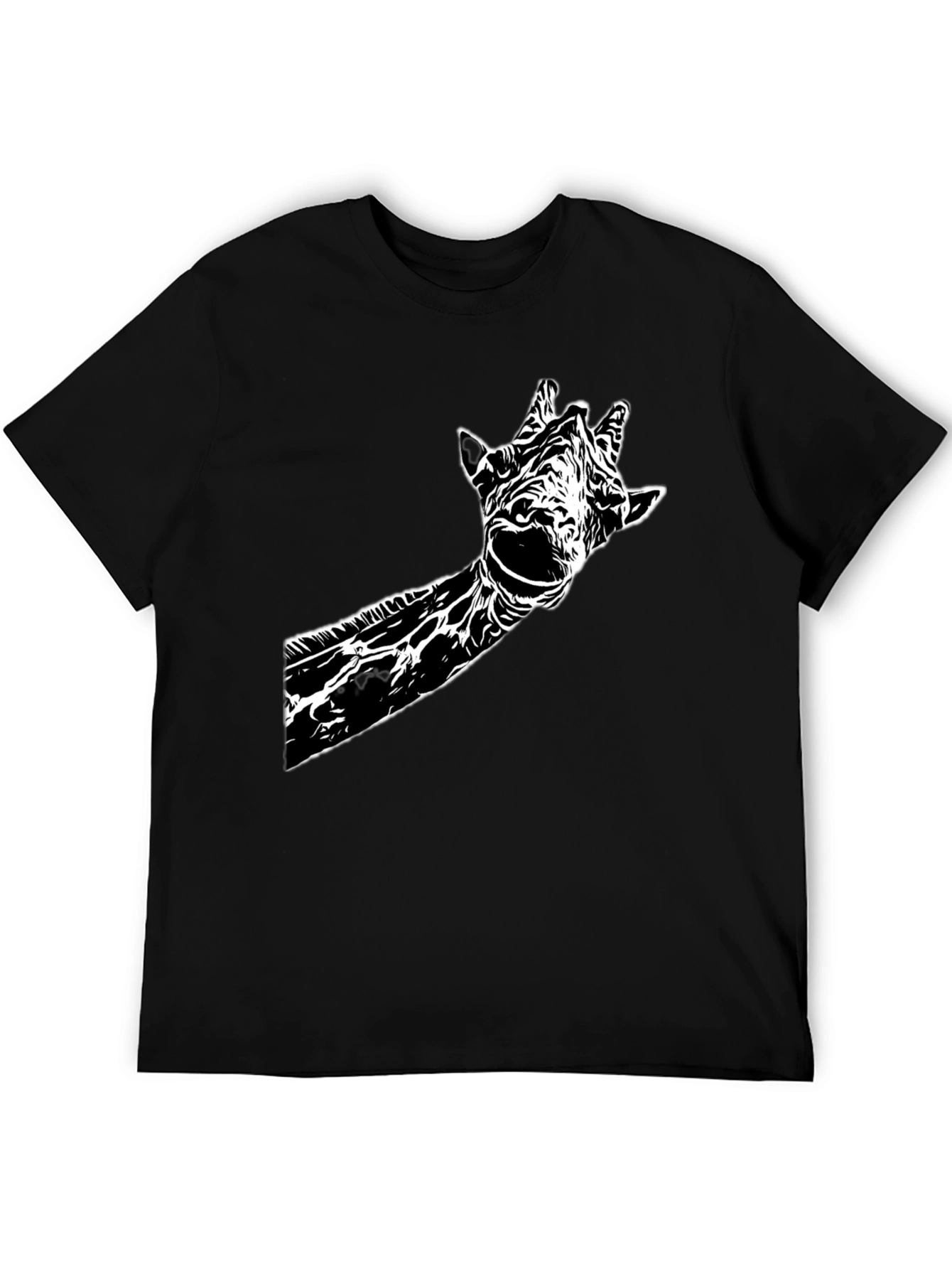 Black Giraffe Graphic Tee - Stylish Black Cotton T-Shirt view 5