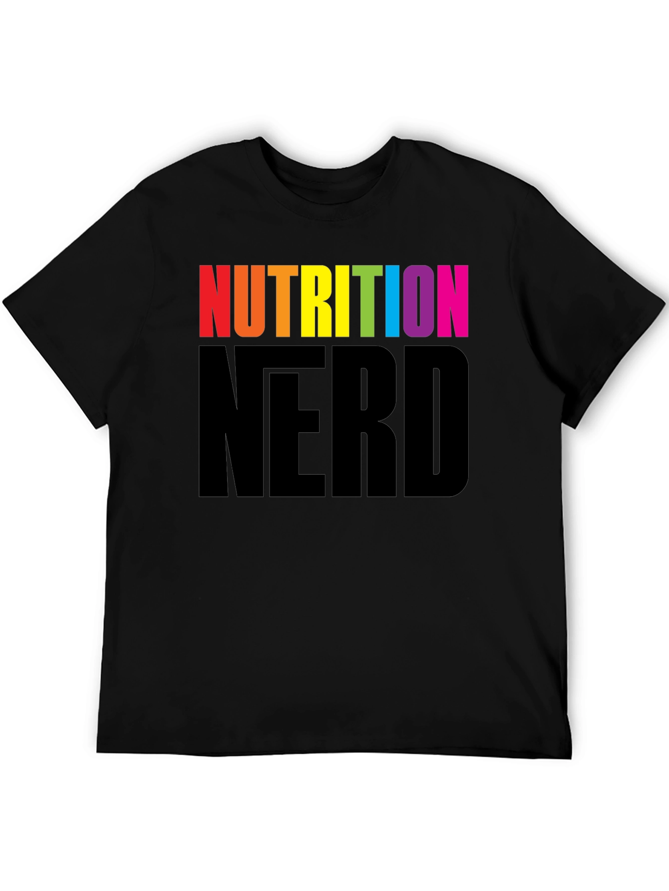 Nutrition Nerd Rainbow Graphic Black T-Shirt - 5