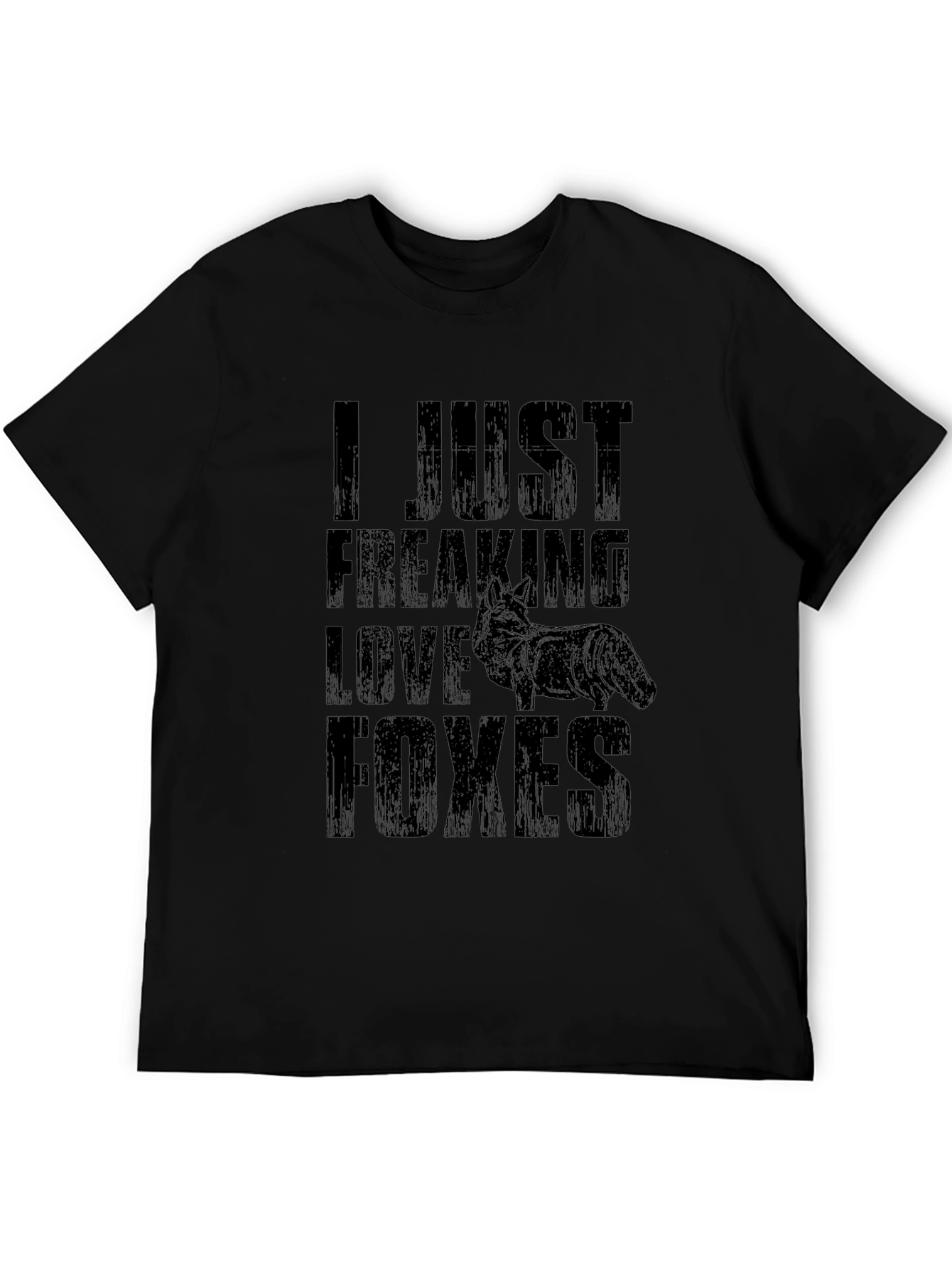 Black I Love Foxes Graphic Tee - Unisex Black T-Shirt view 5