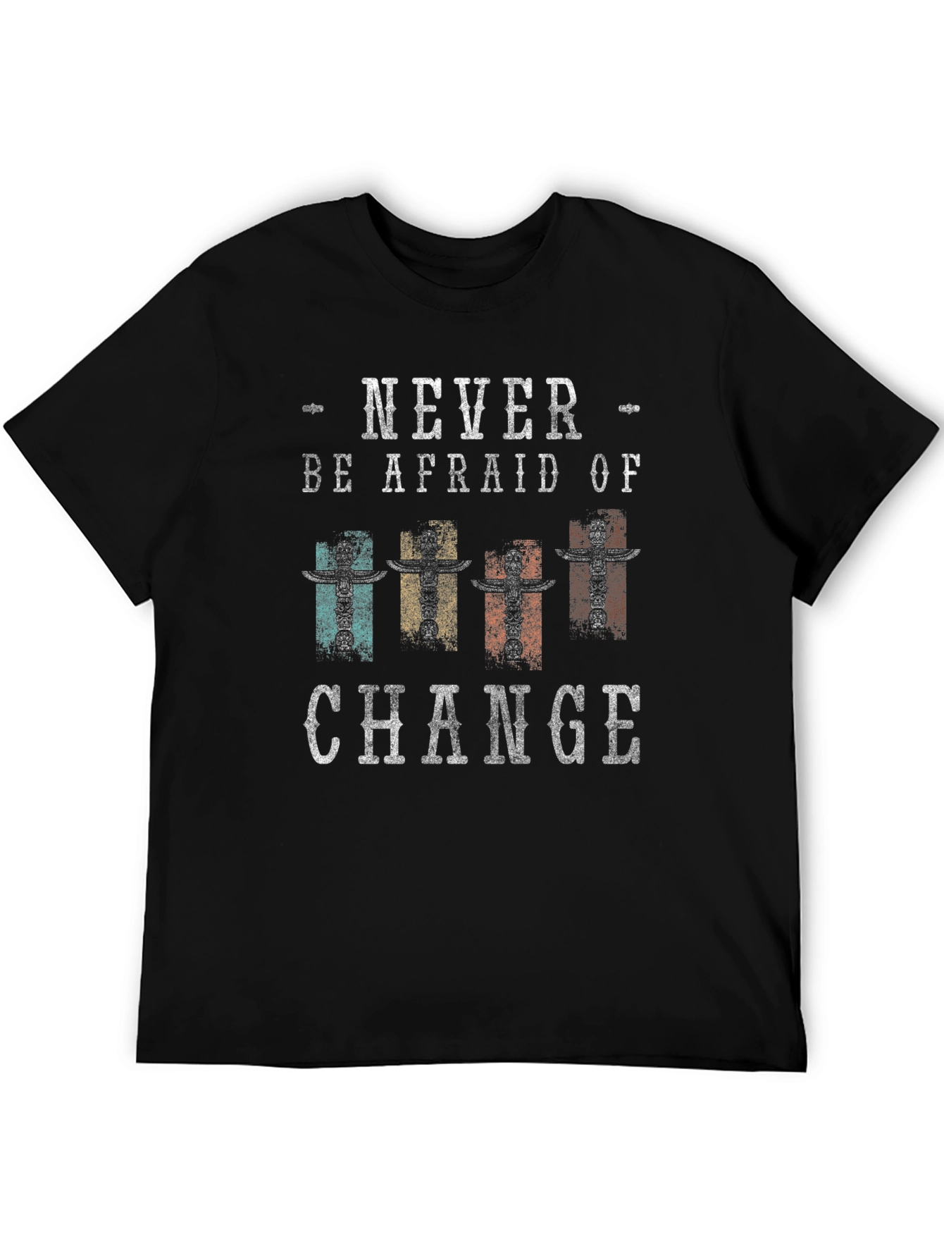 Black Never Be Afraid Of Change Graphic T-Shirt view 5