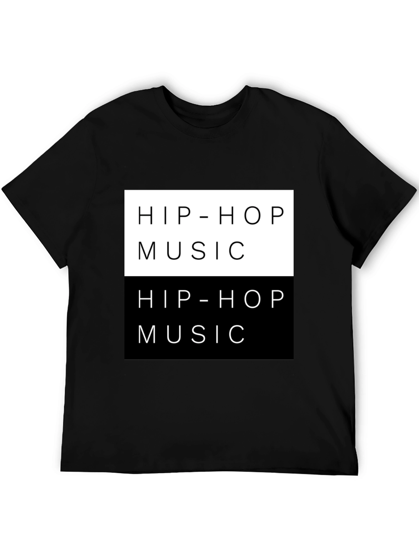 Black Hip-Hop Music T-Shirt Black Trendy Graphic Tee view 5
