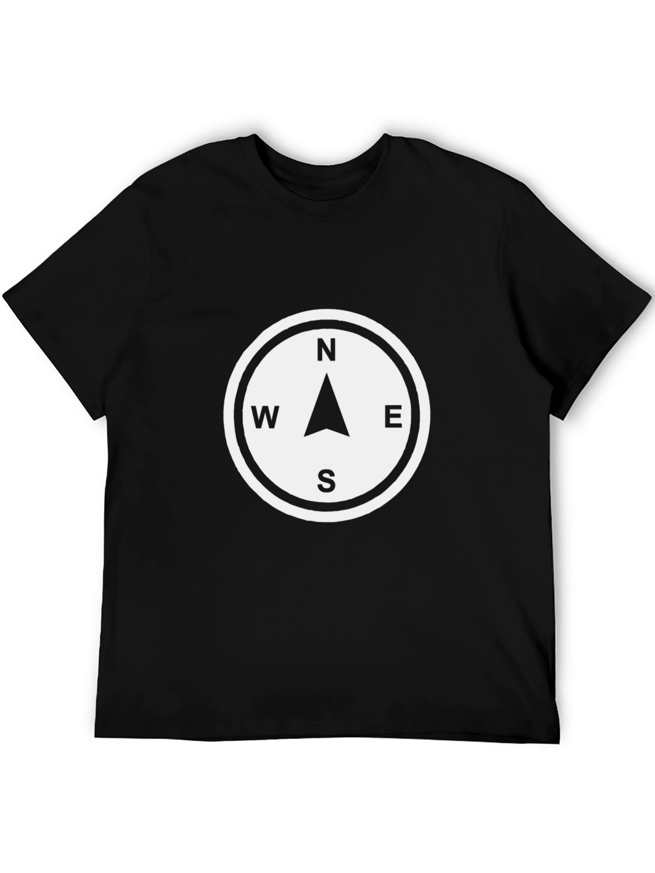 Black Compass Rose Graphic Tee - Black view 5