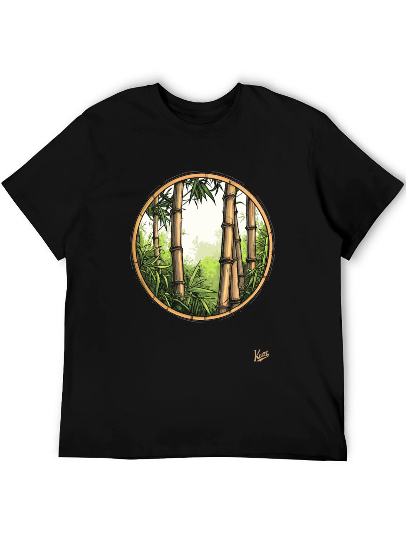 Black Bamboo Forest Graphic Tee - Nature Inspired Men's Shirt view 5