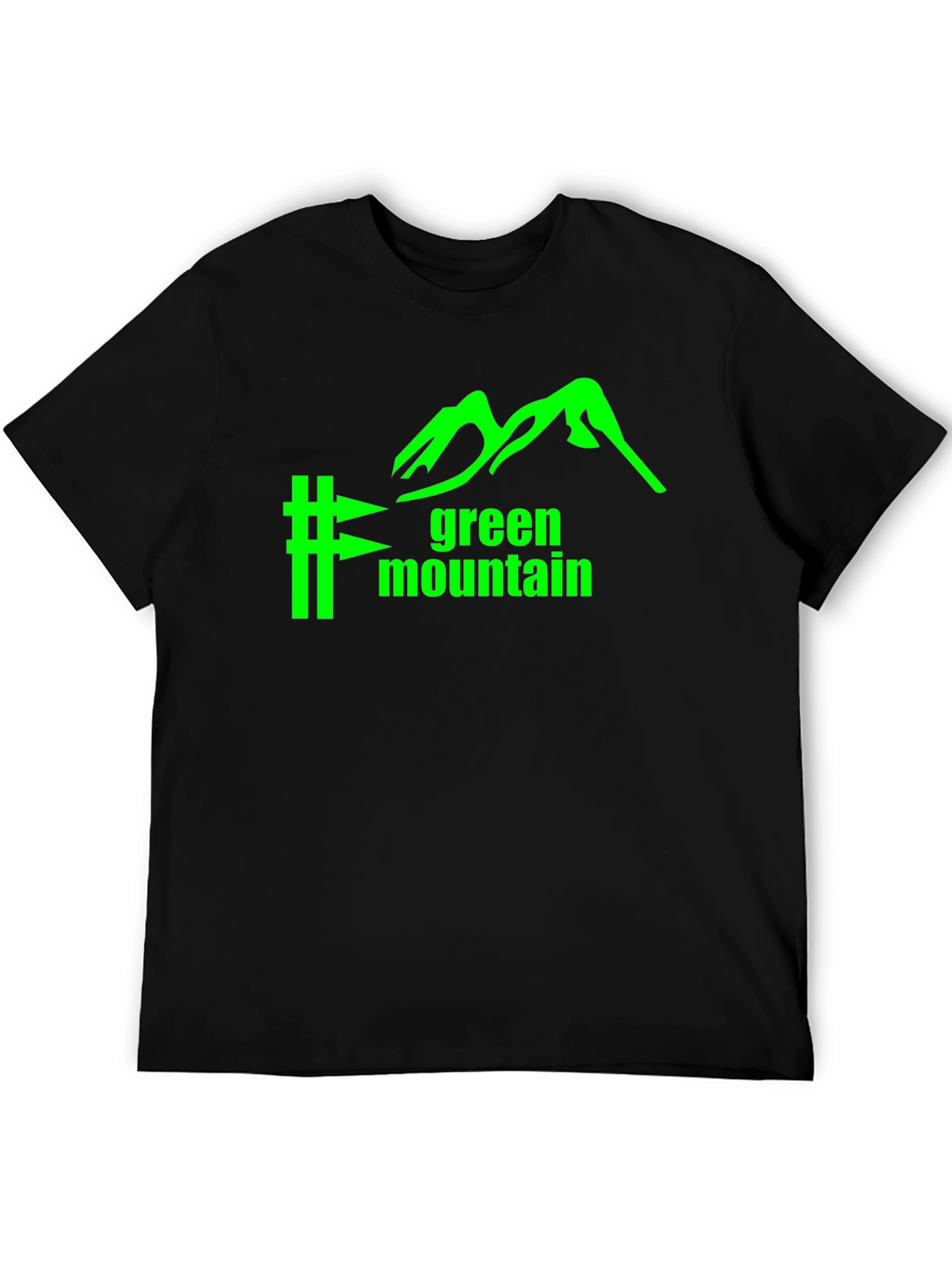 Black Green Mountain Graphic Tee - Black Cotton Blend view 5