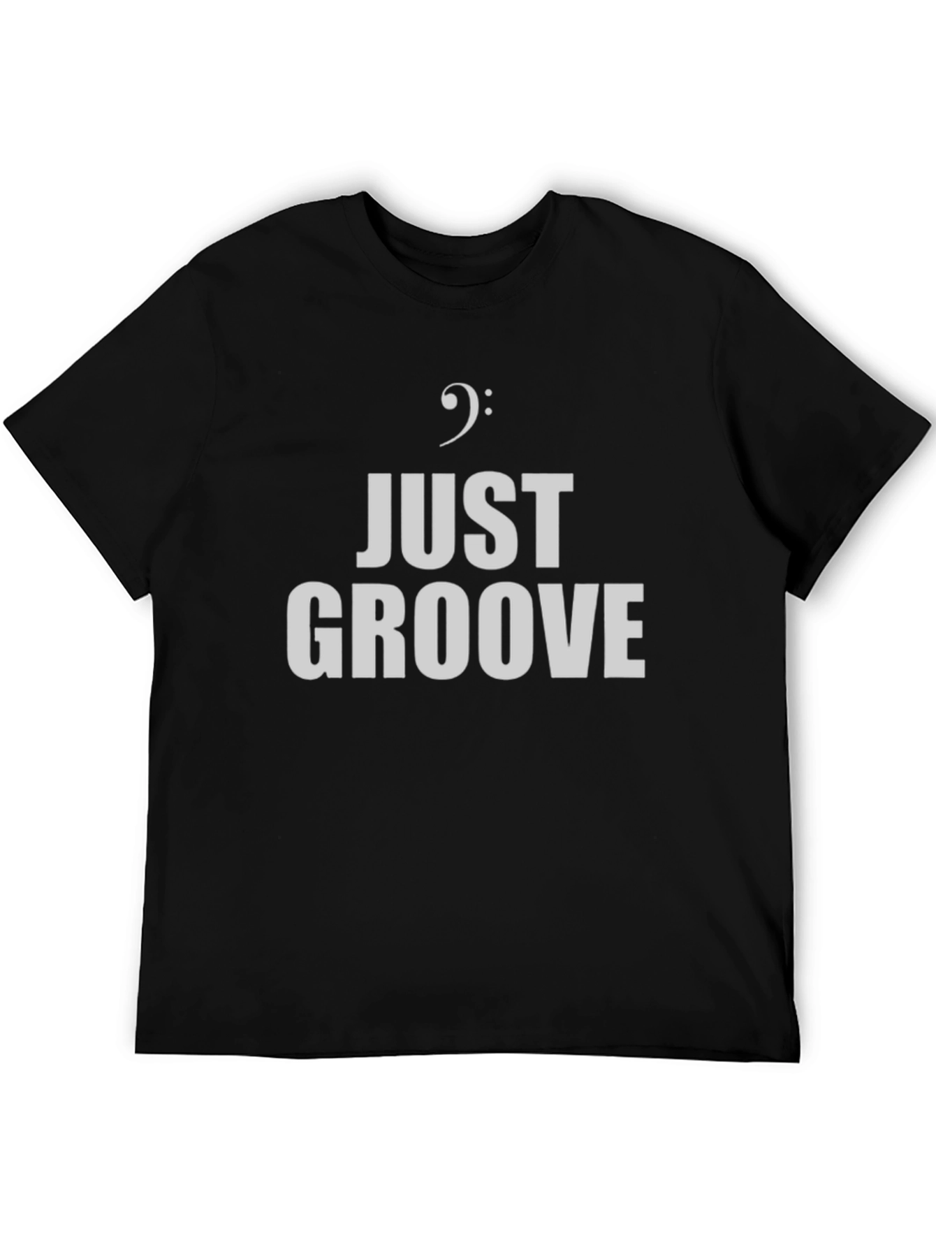 Black Just Groove Music T-Shirt - Bass Clef Graphic Tee view 5
