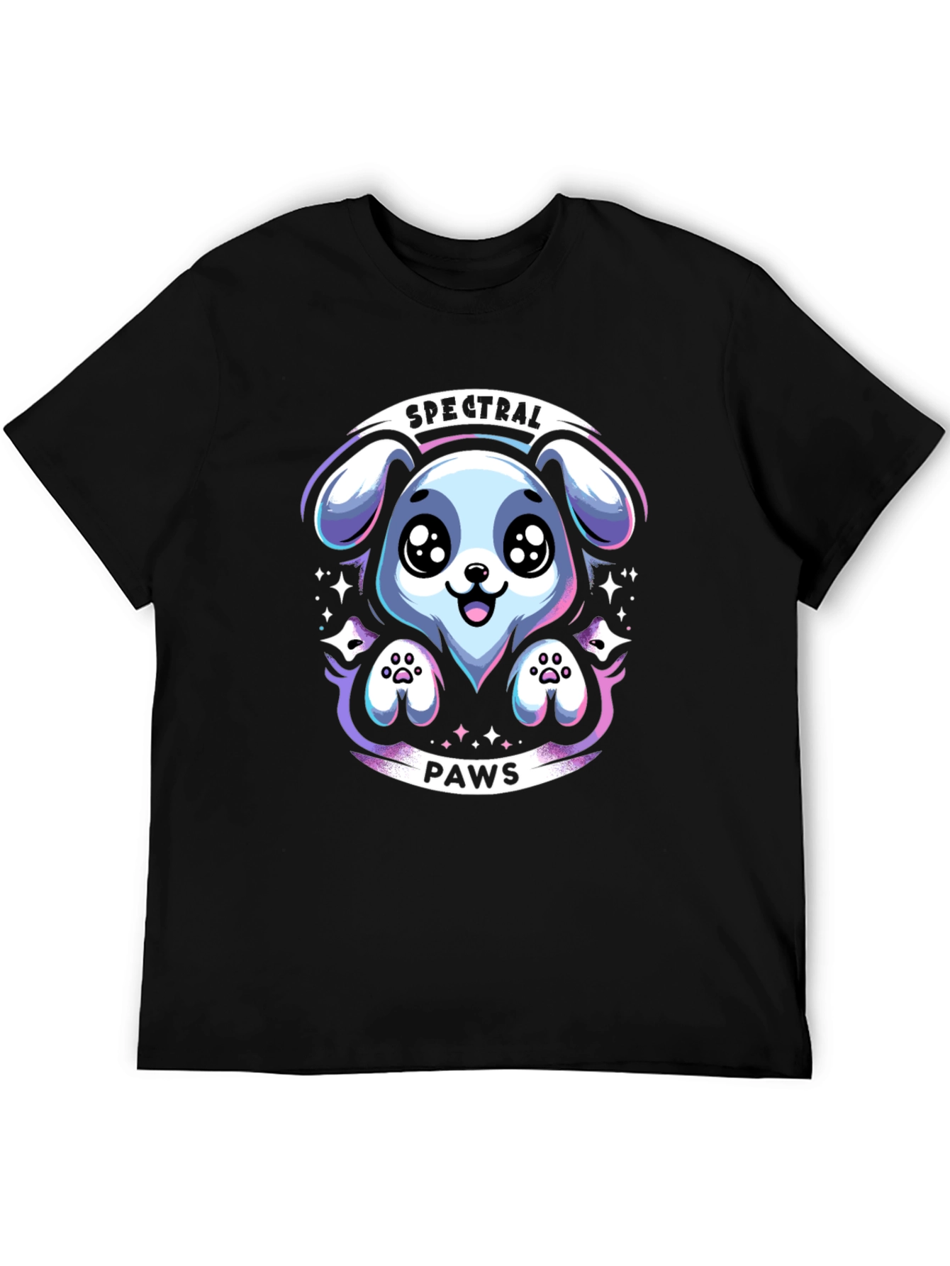 Black Spectral Paws Graphic Tee view 5