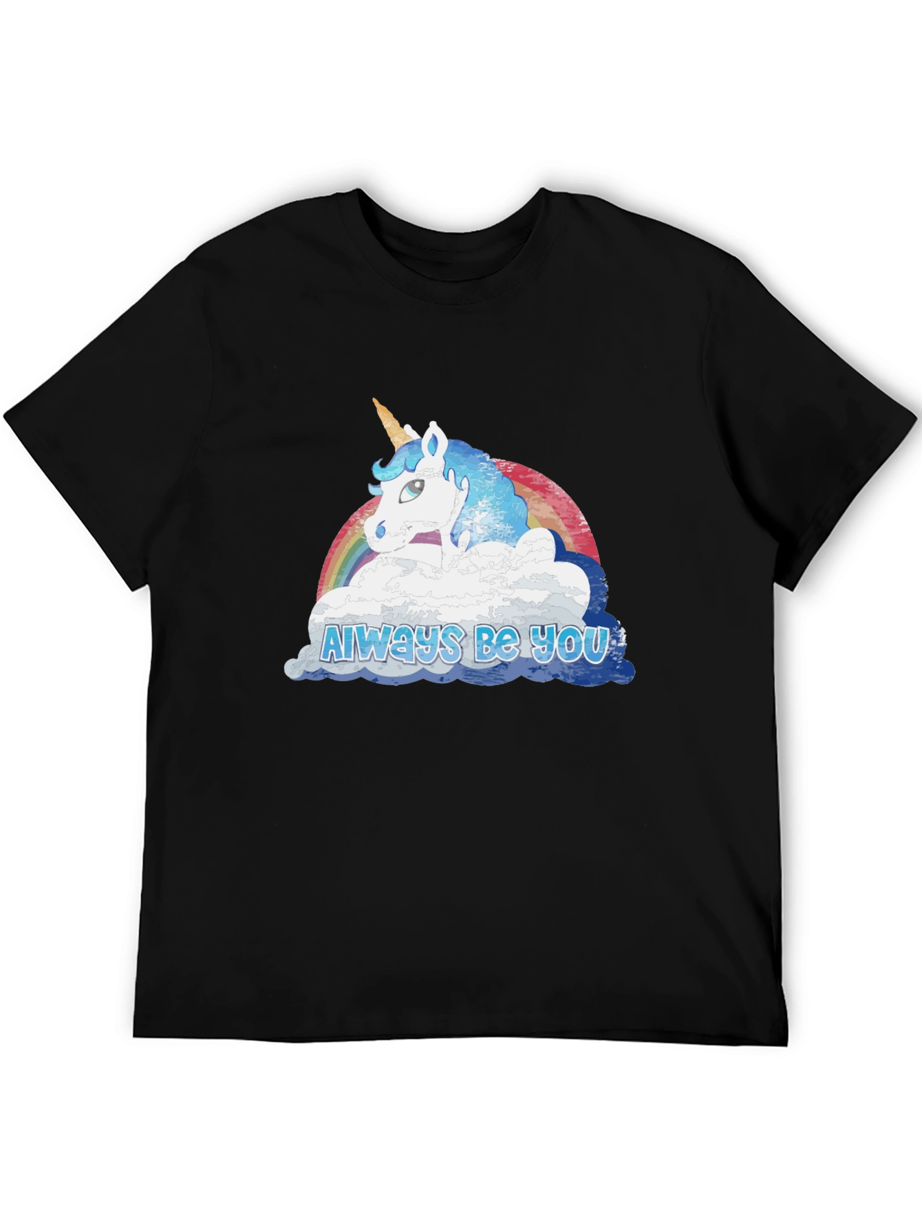 Black Always Be You Unicorn Graphic Tee - Soft Cotton Blend view 5