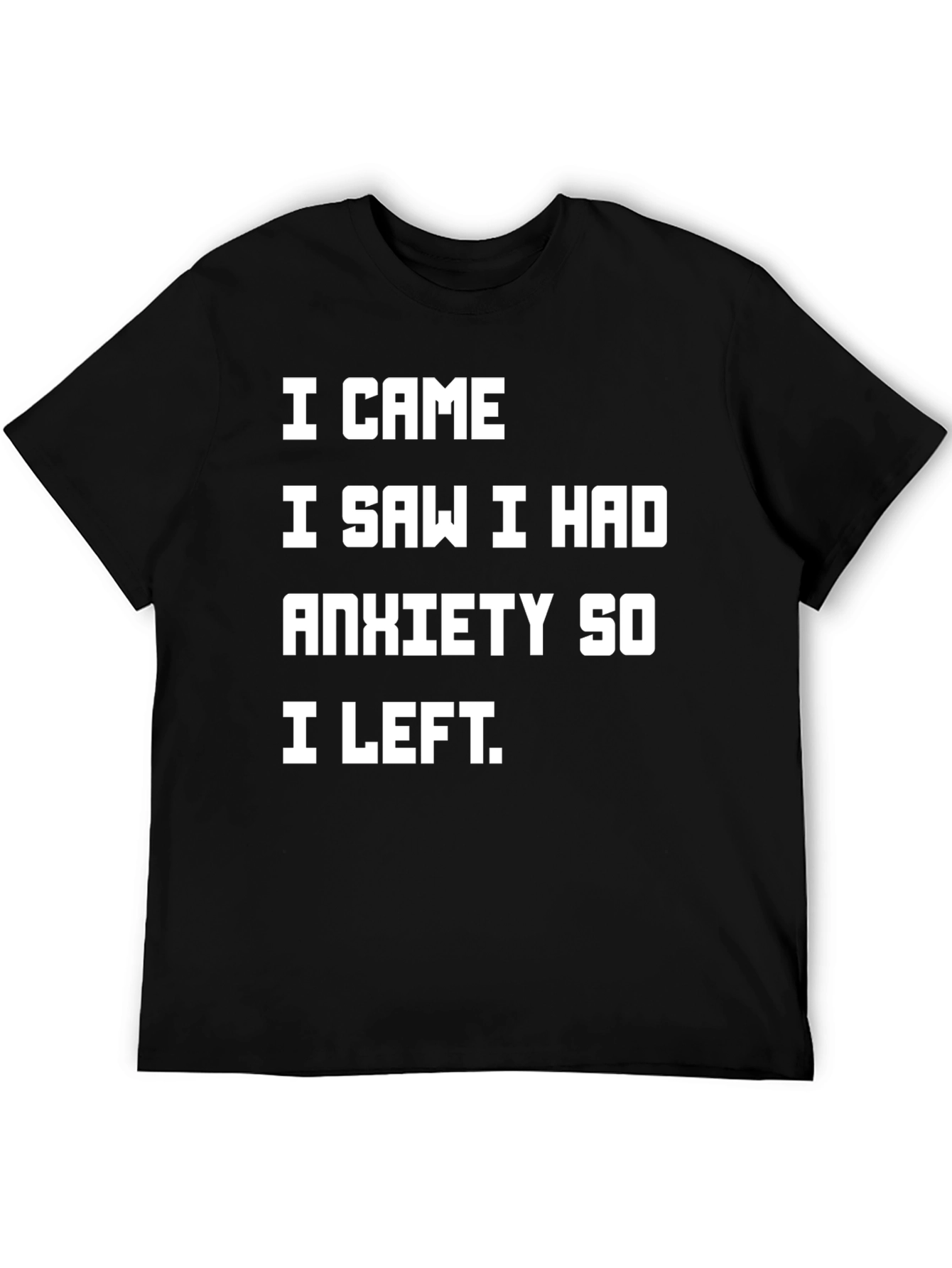 Black Anxiety Humor T-Shirt - Funny Introvert Tee view 5