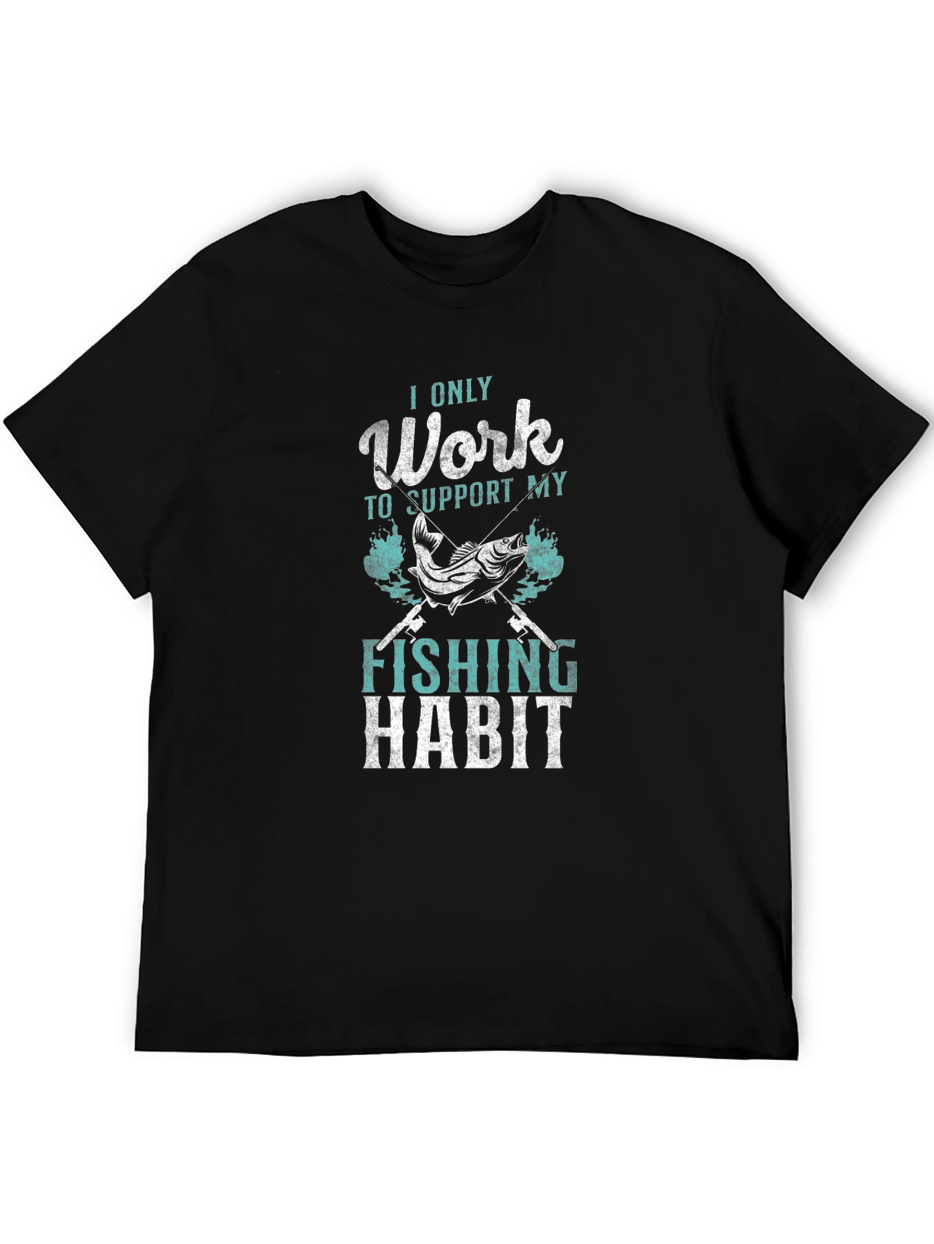Black Fishing Habit Graphic T-Shirt - Angler Apparel view 5