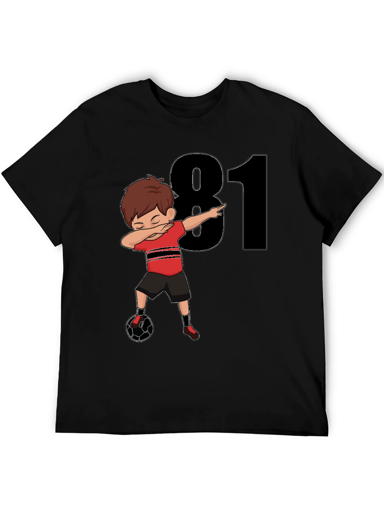 81st Birthday Soccer Dabbing Boy T-Shirt - 5