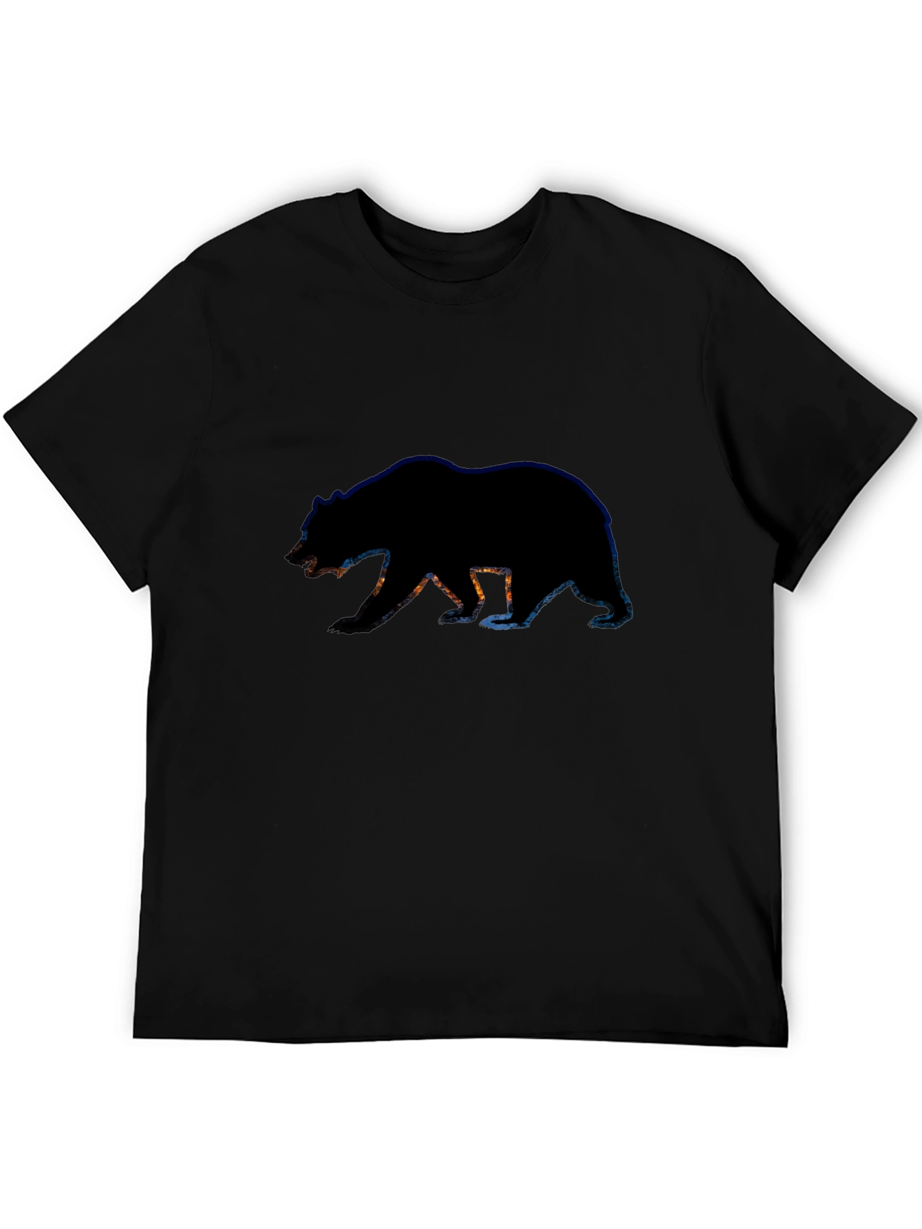 Black Bear Silhouette Graphic Tee - Black Cotton T-Shirt view 5