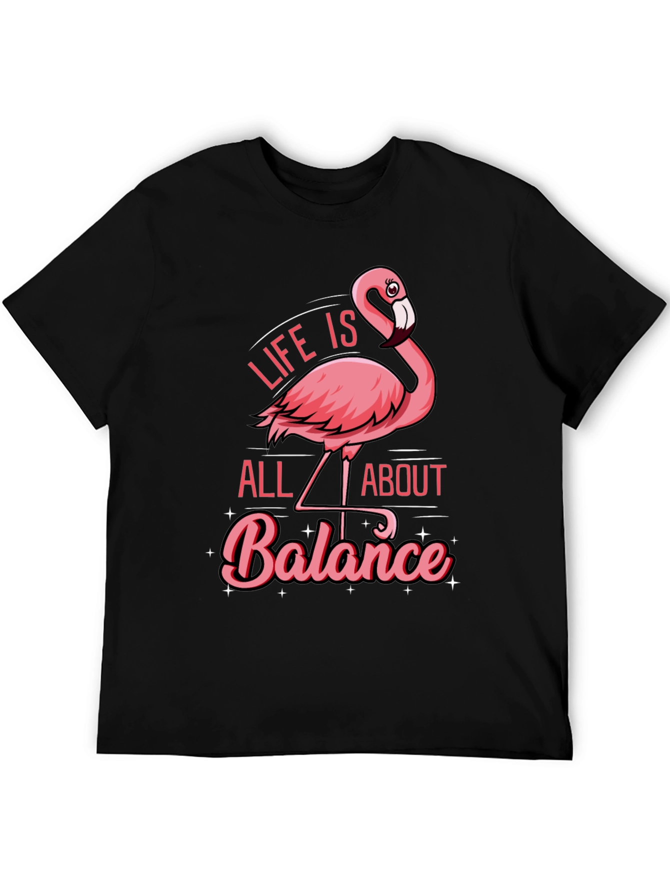 Black Life is All About Balance Flamingo Graphic T-Shirt view 5