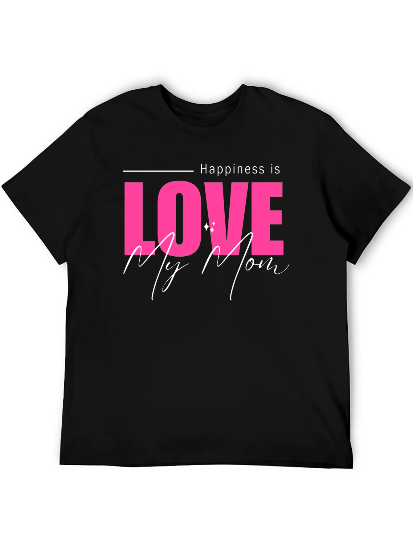 Black Happiness is Love My Mom Black T-Shirt view 5