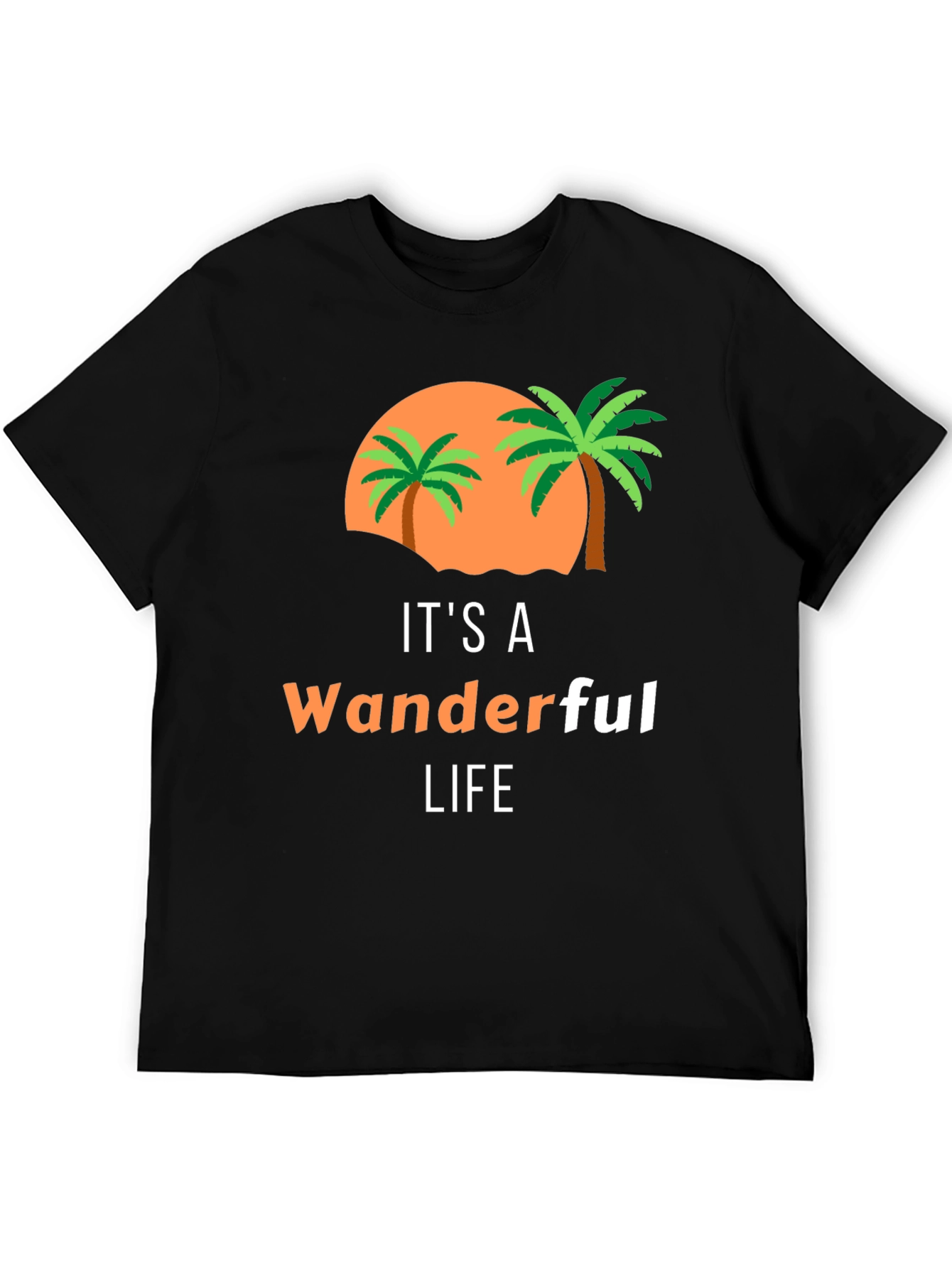 Black Wanderful Life Palm Tree Graphic Tee view 5