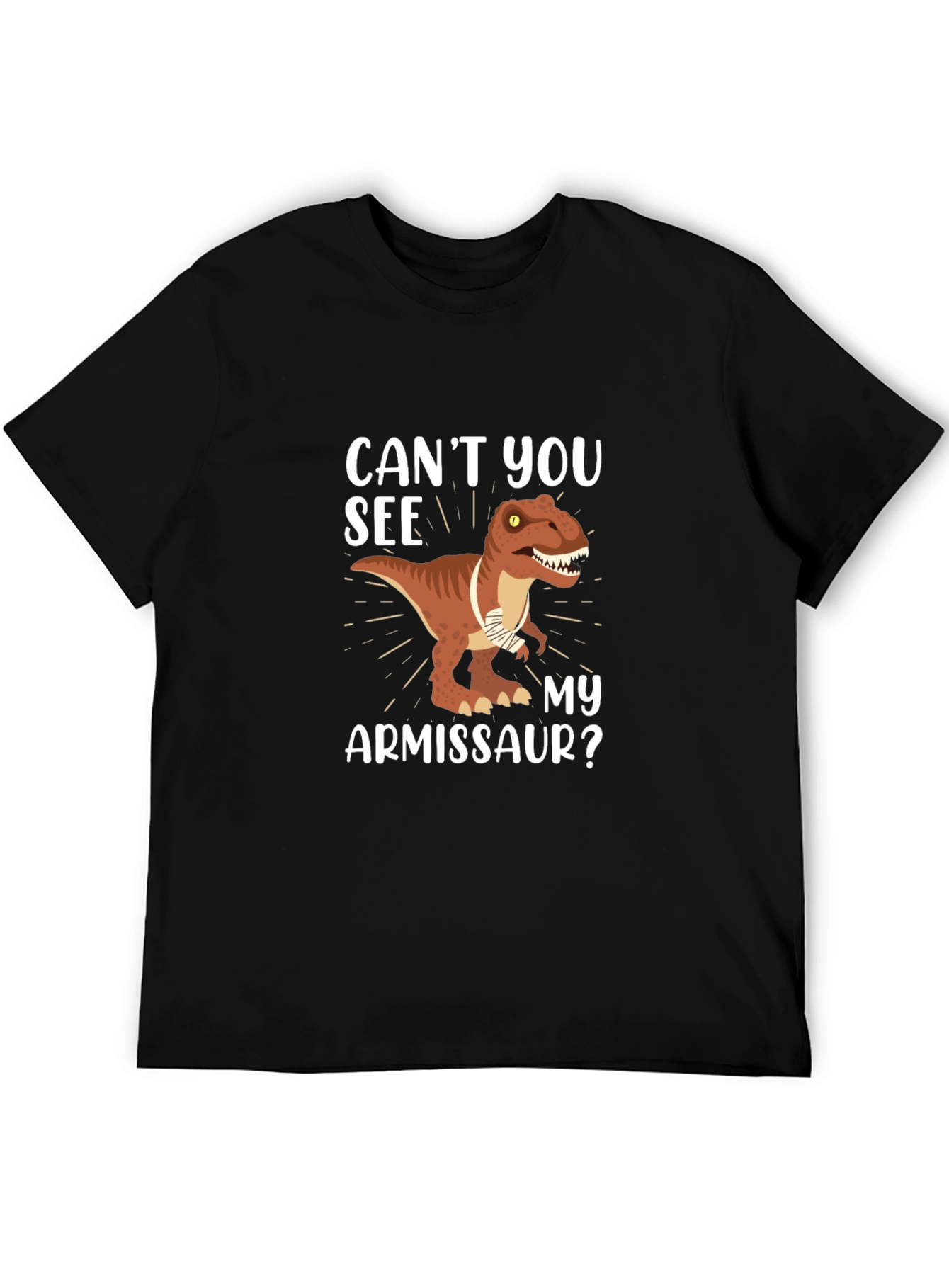 Black Funny Dinosaur Armissaur T-Shirt view 5
