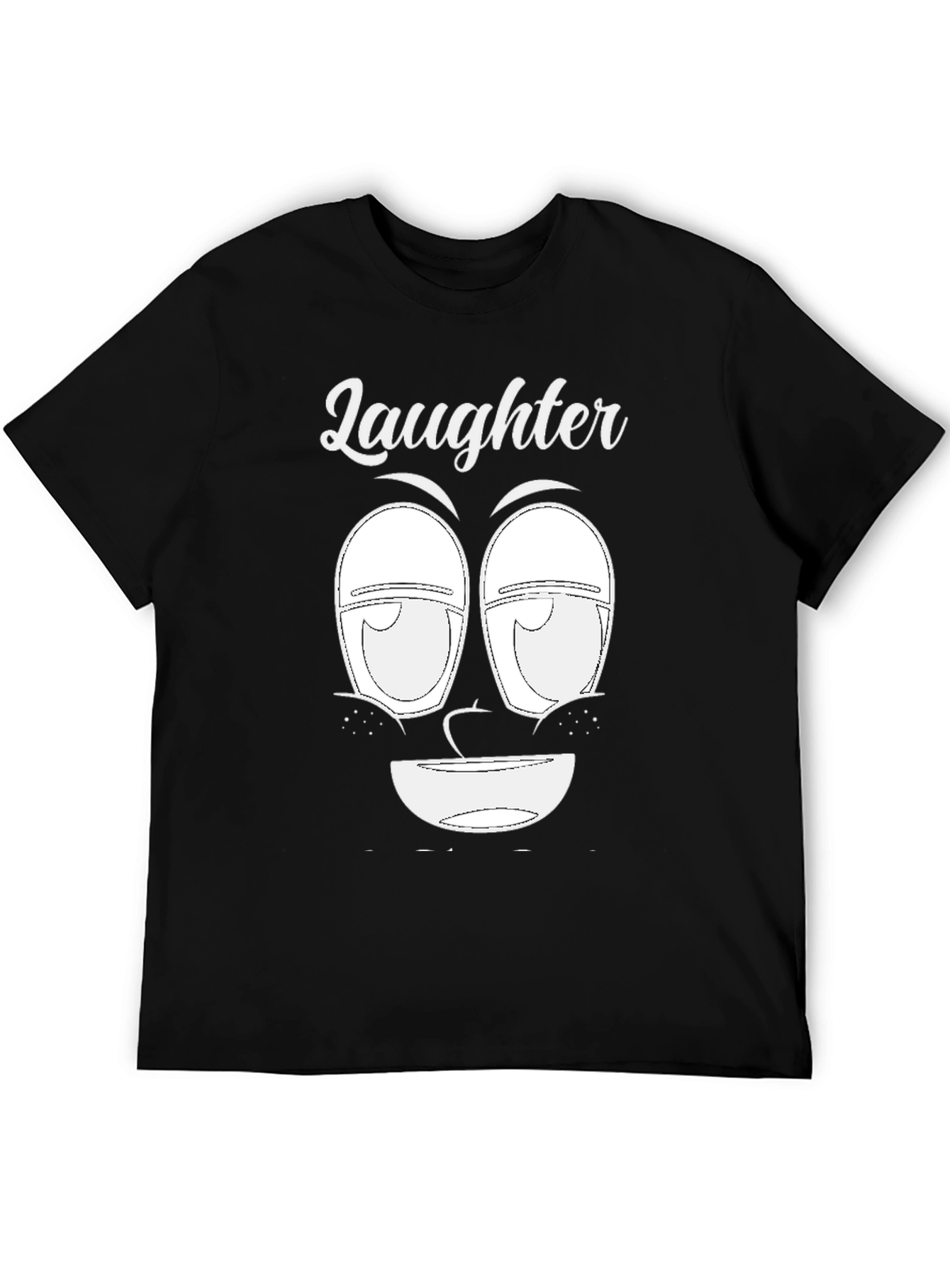 Black Laughter Face Graphic Tee - Unique Design, Soft Cotton view 5