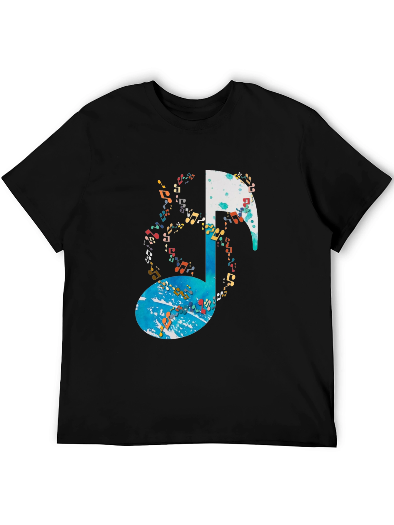 Black Musical Note Graphic Tee view 5