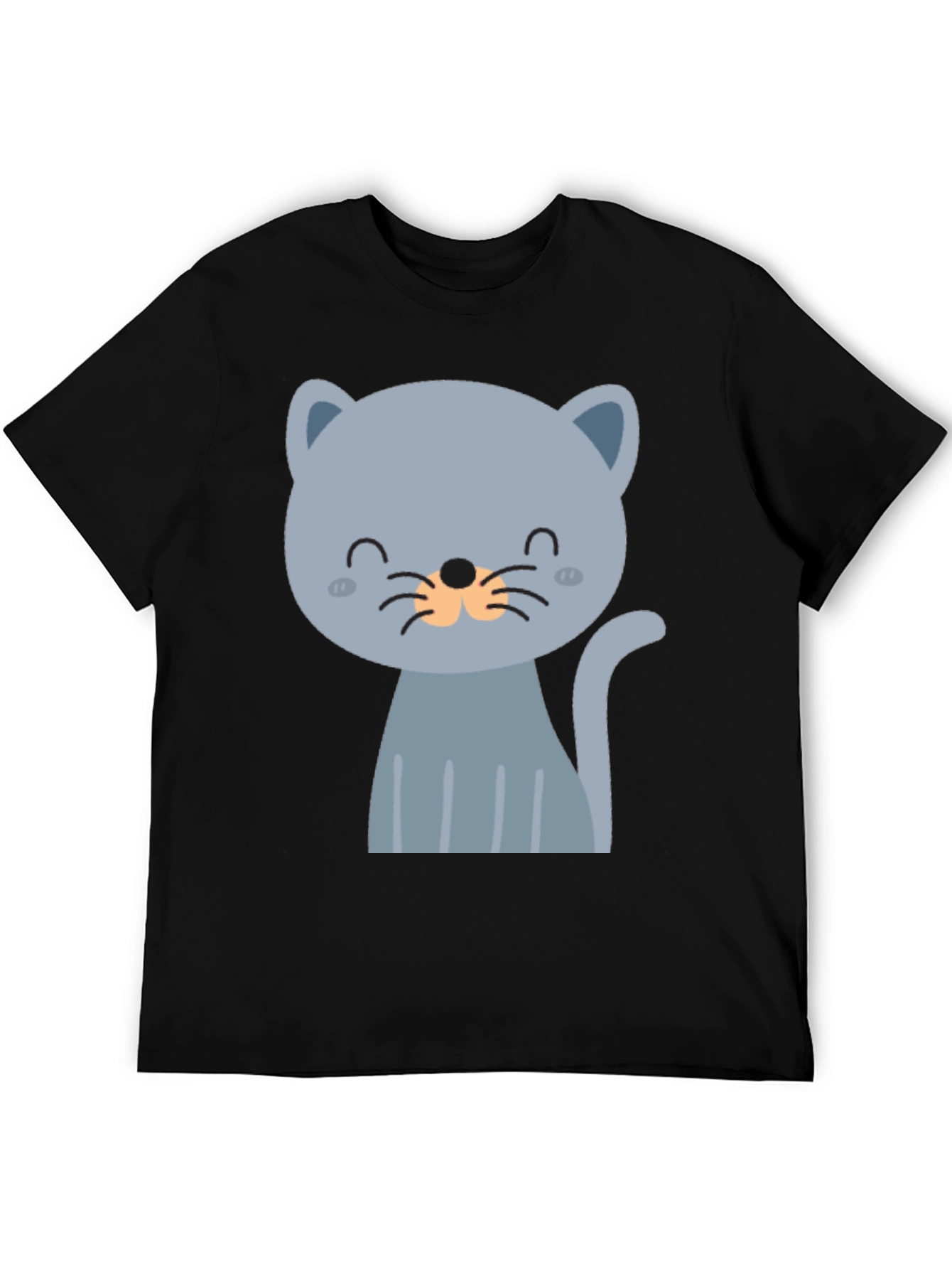 Black Cute Cartoon Cat Graphic T-Shirt view 5