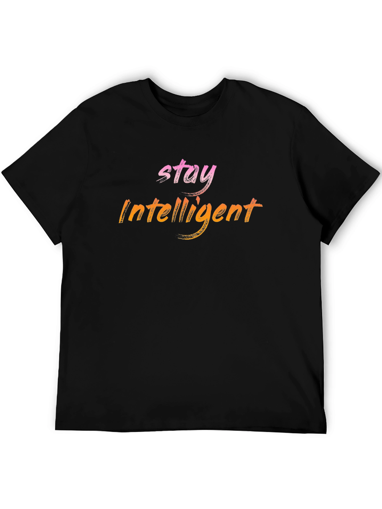 Black Stay Intelligent Graphic Tee - Modern Black T-Shirt view 5