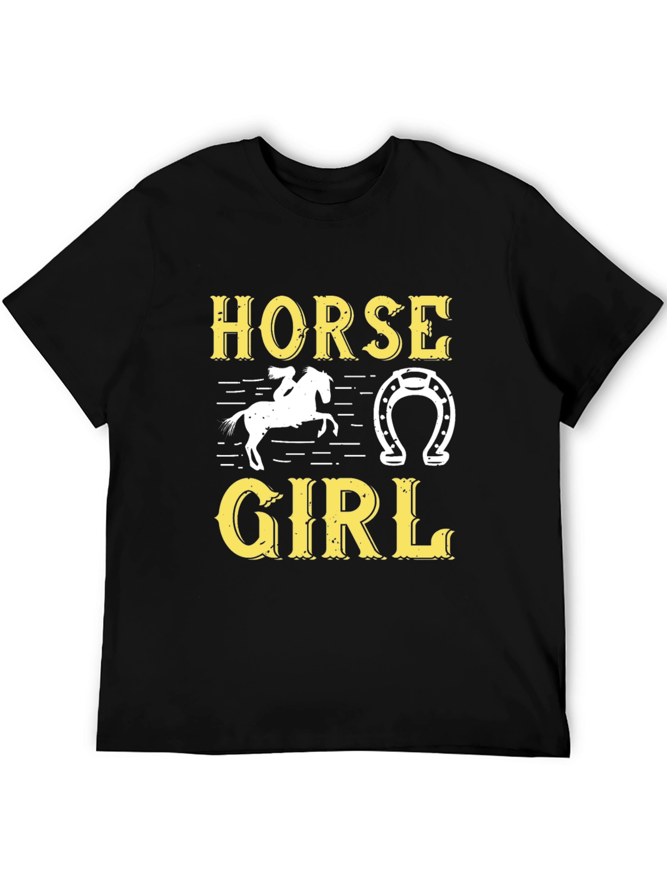 Black Horse Girl T-Shirt - Equestrian Tee view 5