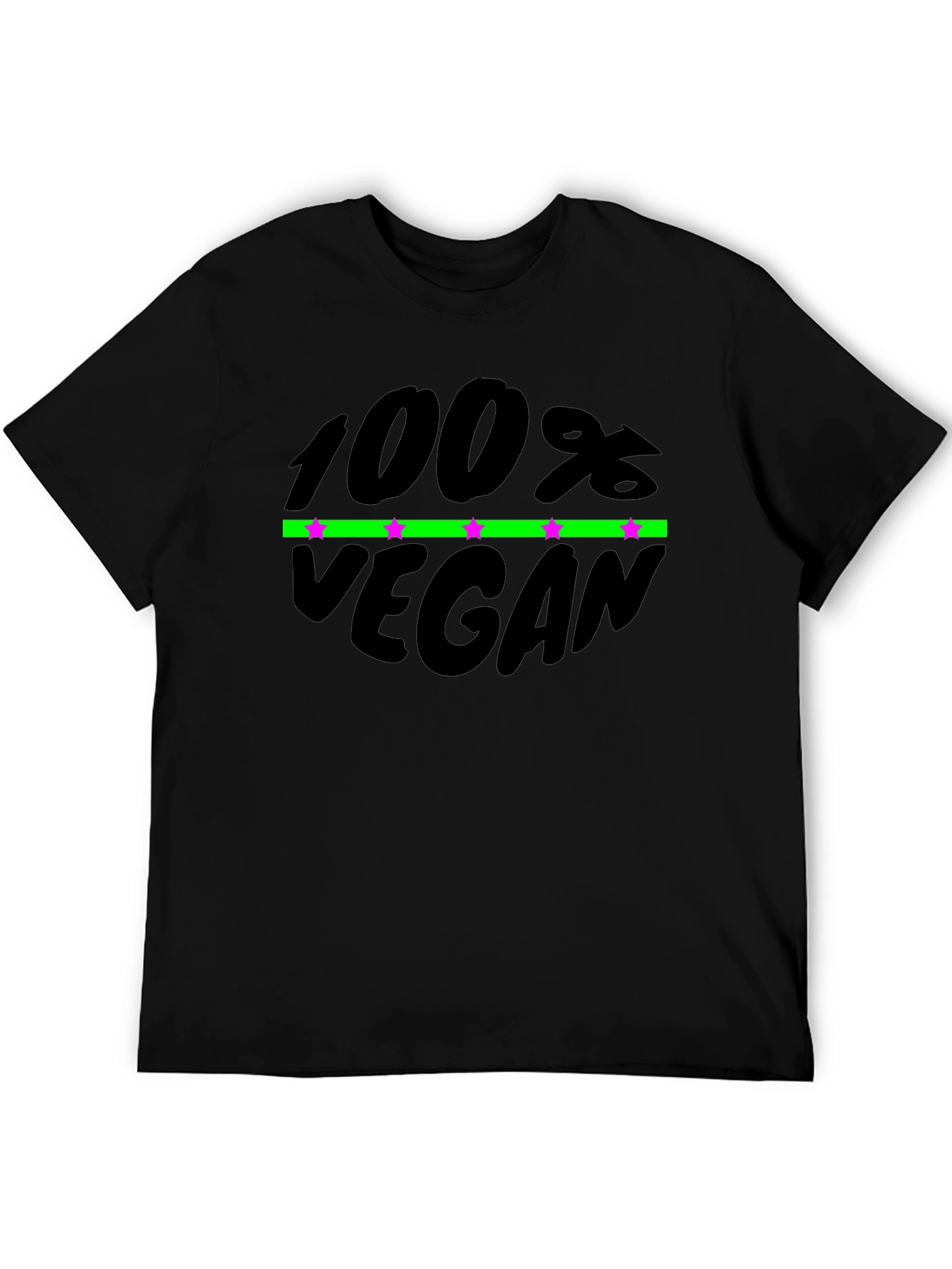 Black 100% Vegan Graphic T-Shirt - Black view 5
