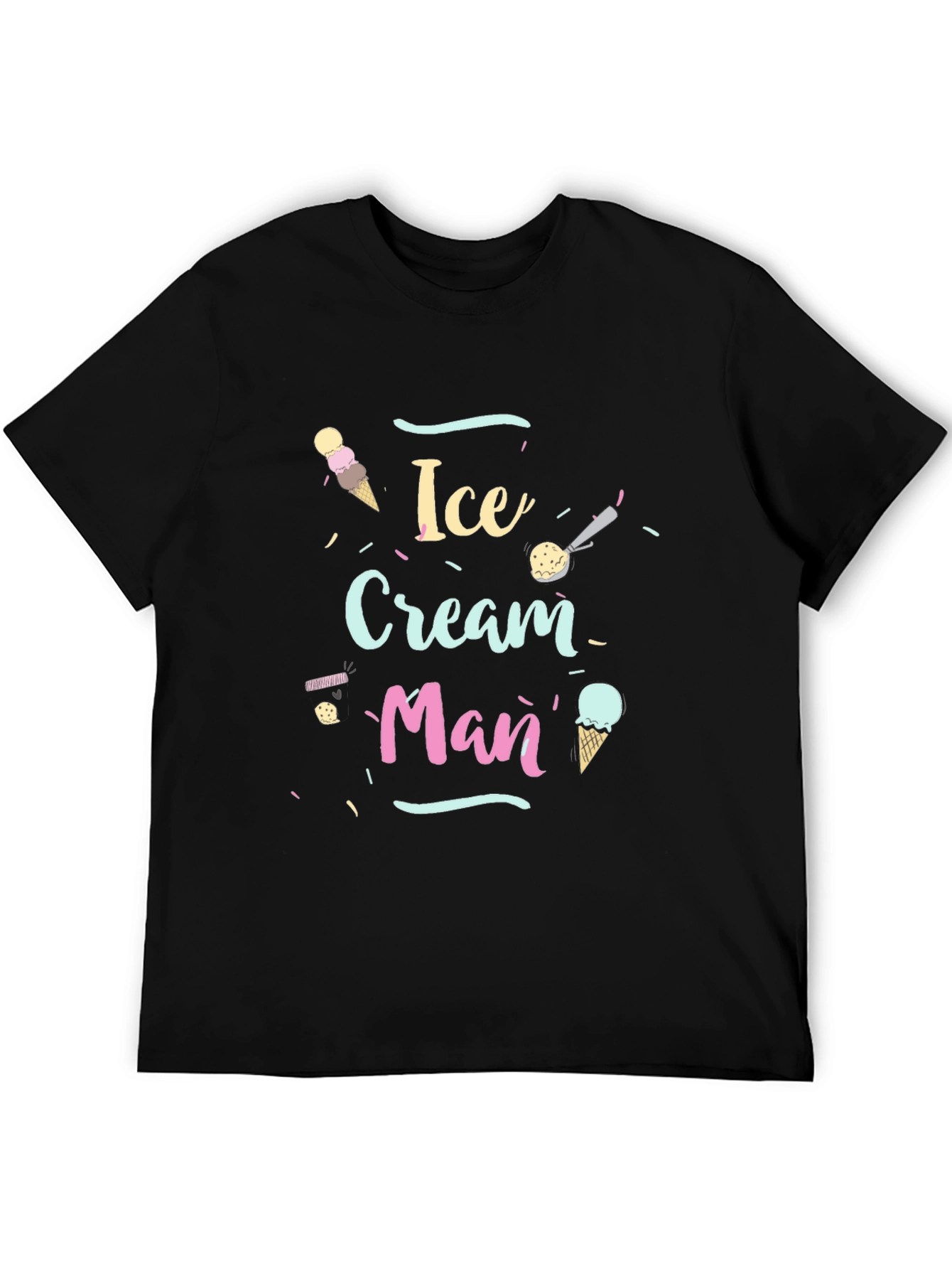 Black Ice Cream Man Graphic Tee - Quirky & Fun T-Shirt view 5
