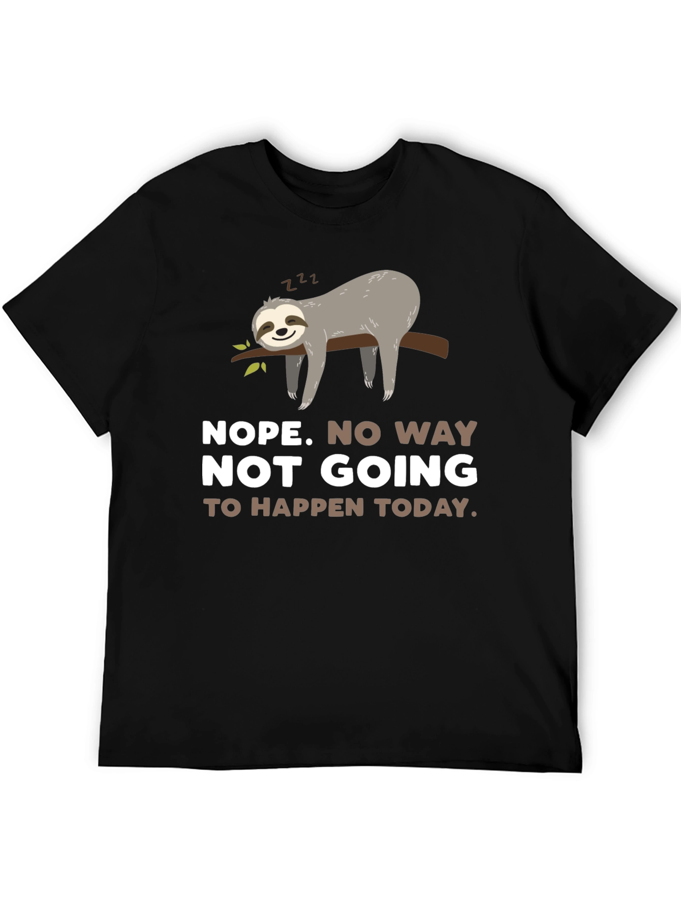 Black Nope Sloth Graphic T-Shirt view 5