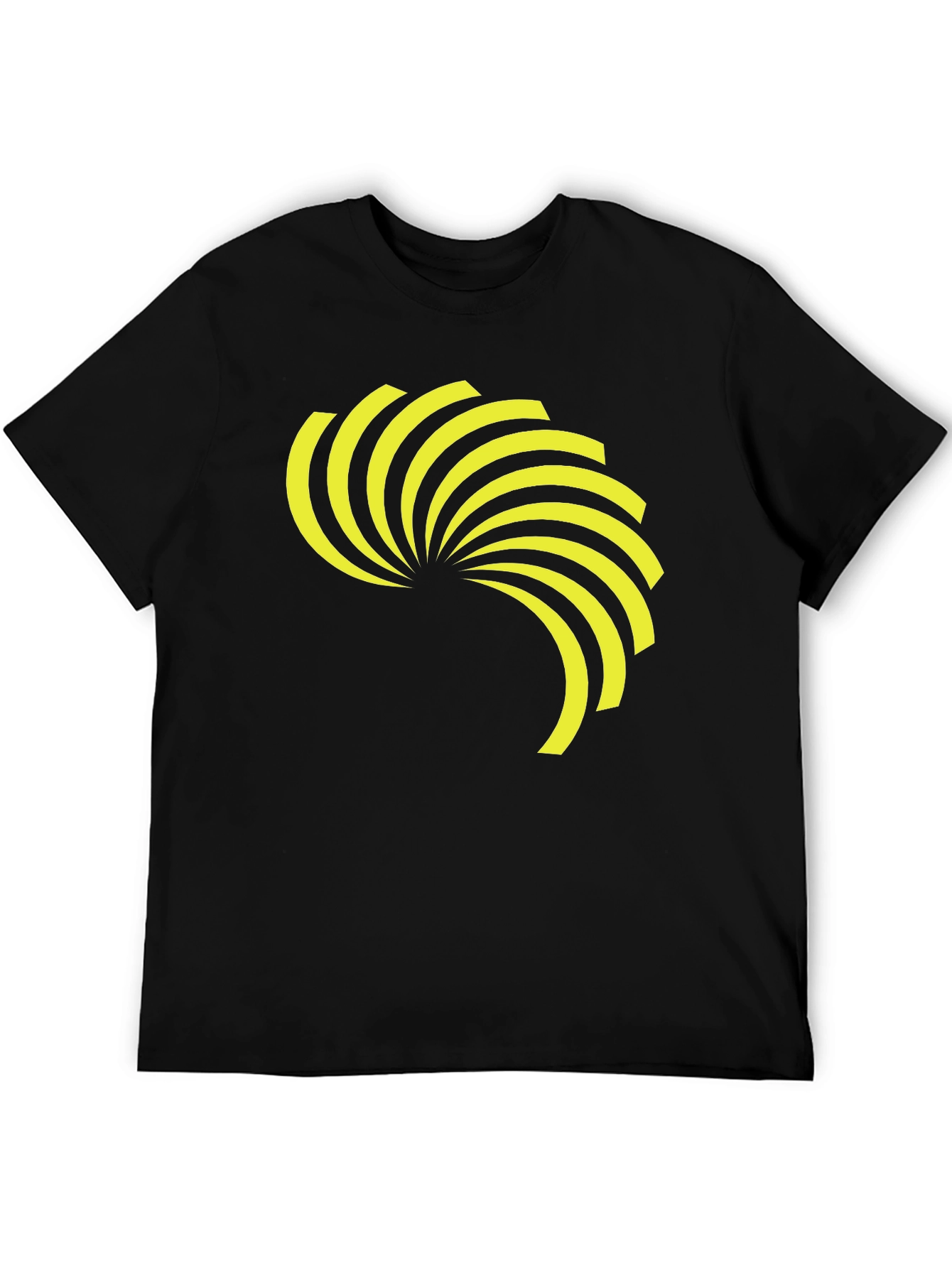 Black Men's Black Tee with Graphic Design view 5