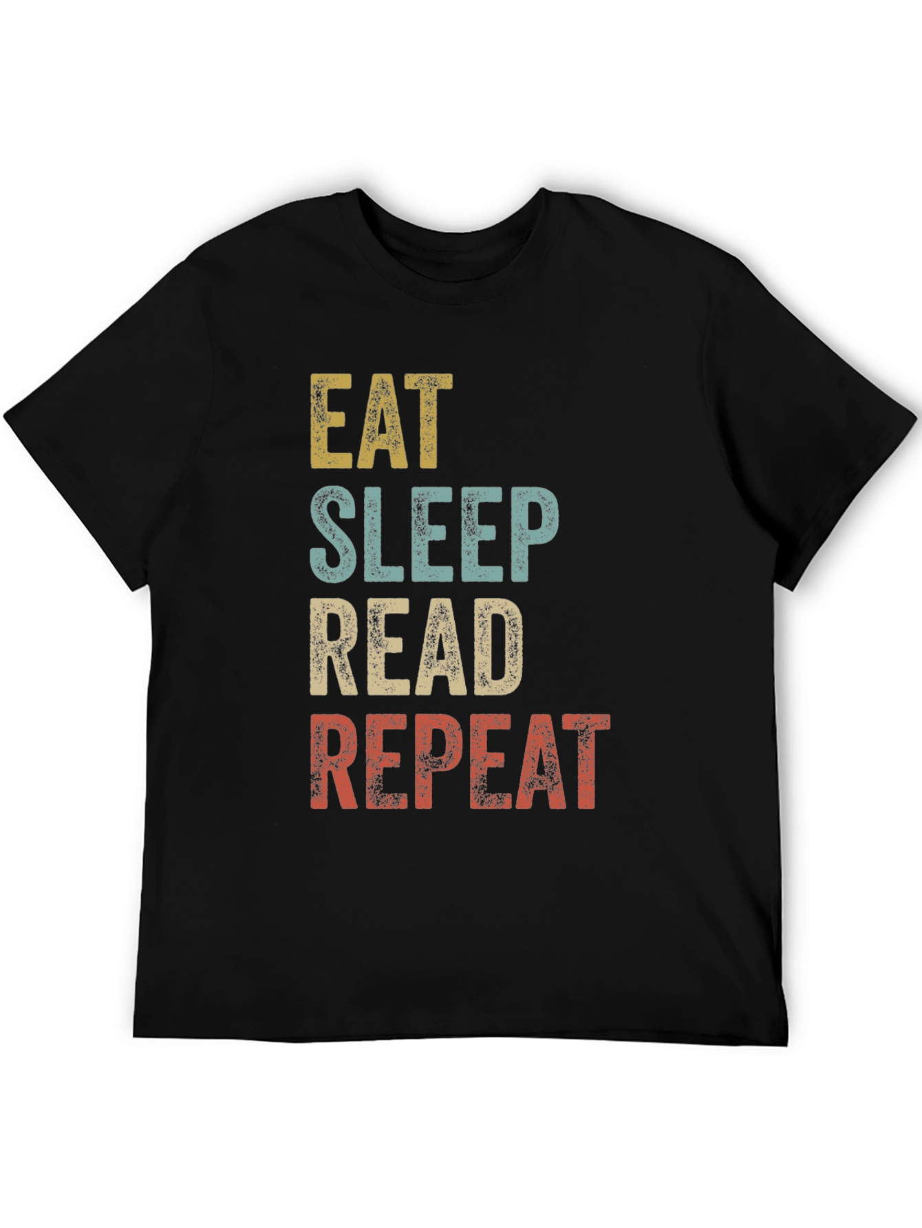 Black Eat Sleep Read Repeat Graphic Tee view 5