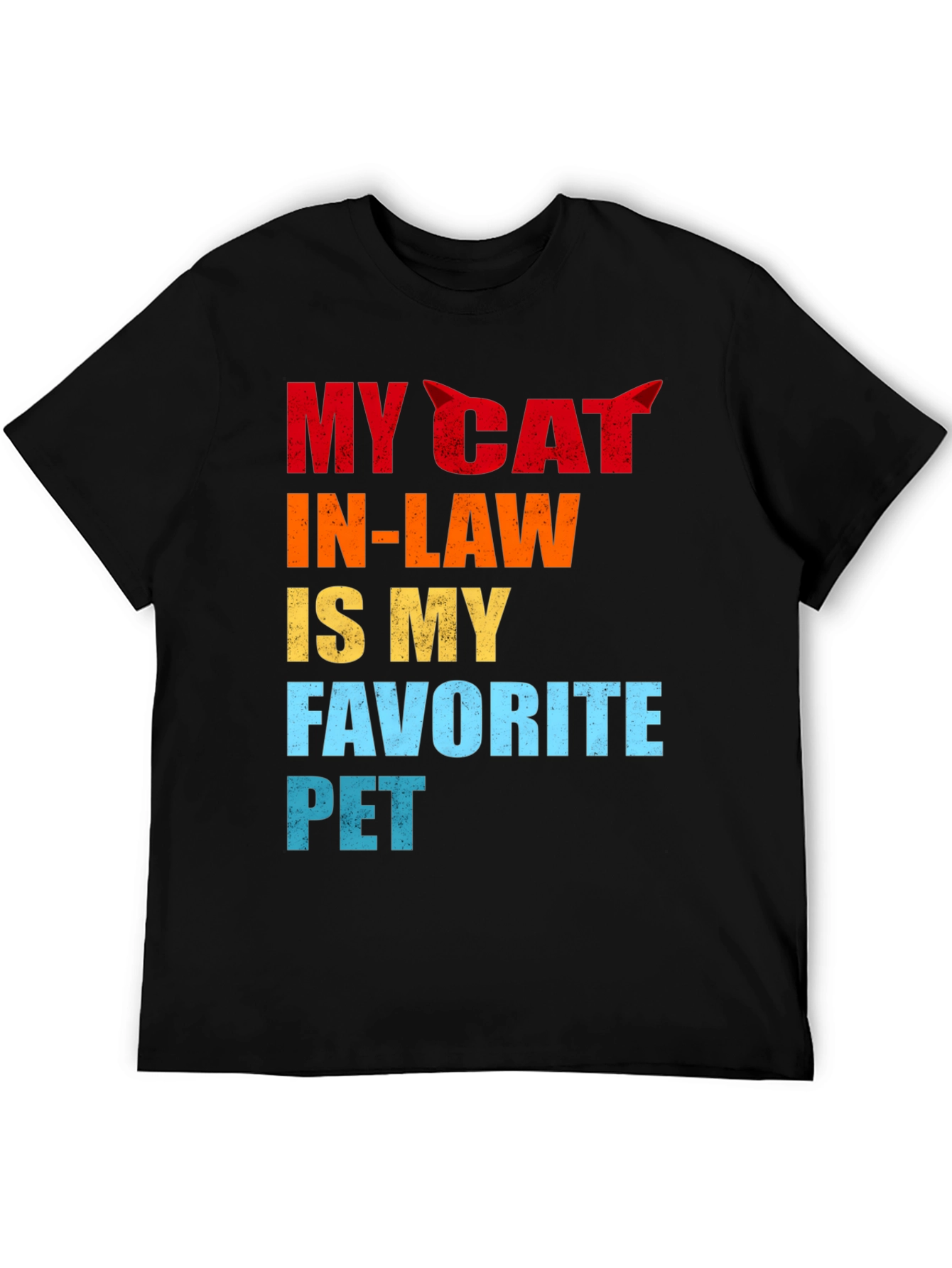 Black My Cat In-Law Favorite Pet Graphic T-Shirt view 5