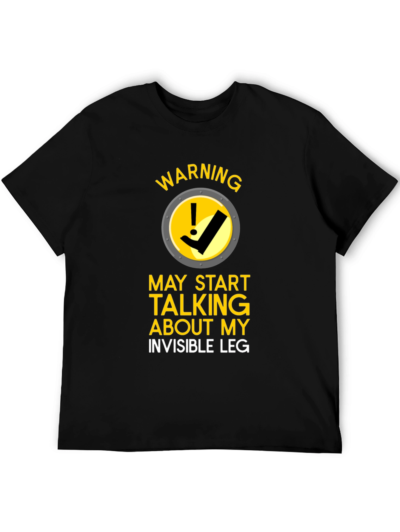 Black Warning Invisible Leg T-Shirt view 5