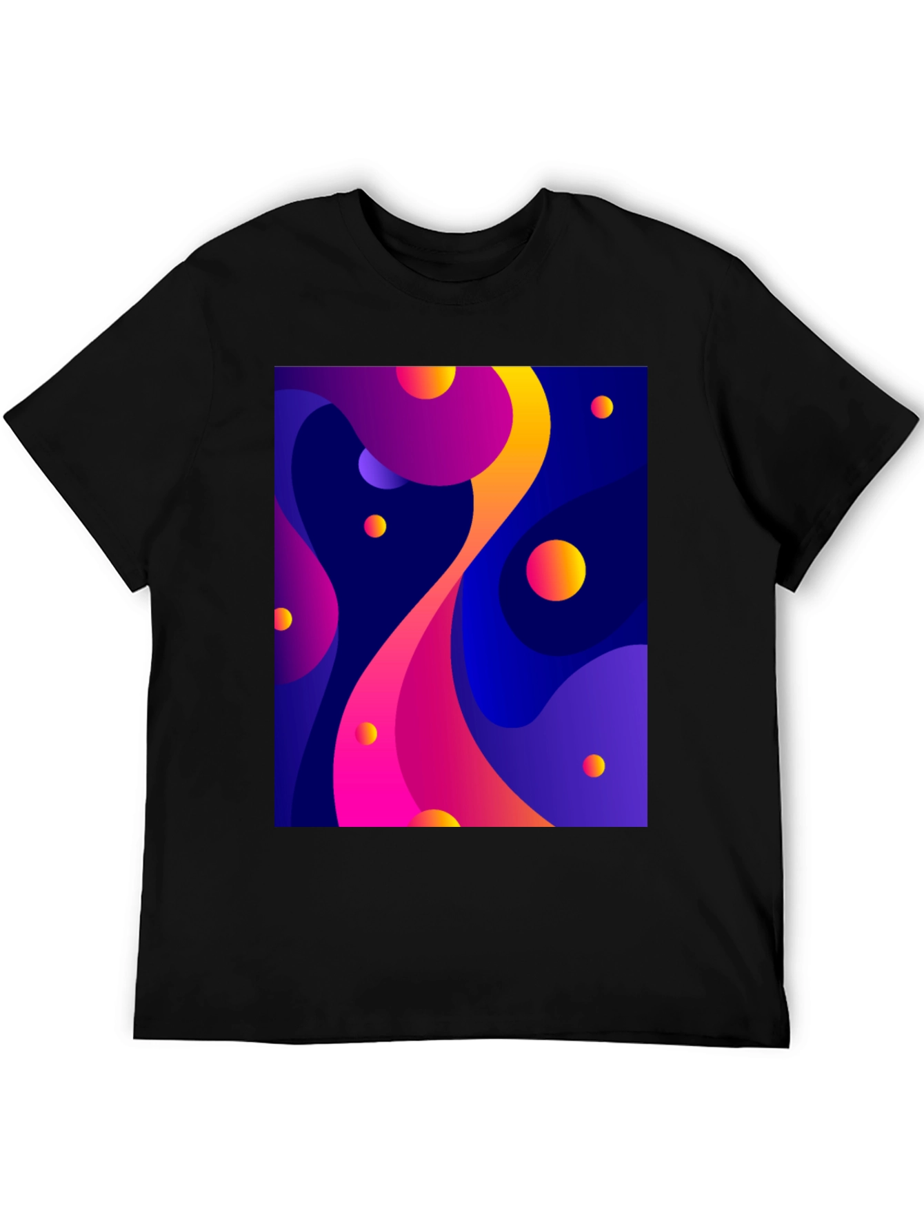 Black Abstract Art Black T-Shirt view 5