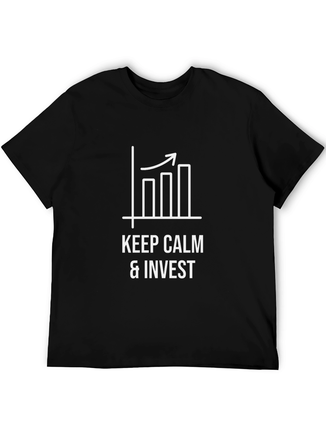 Black Keep Calm & Invest T-Shirt - Black Cotton Graphic Tee view 5