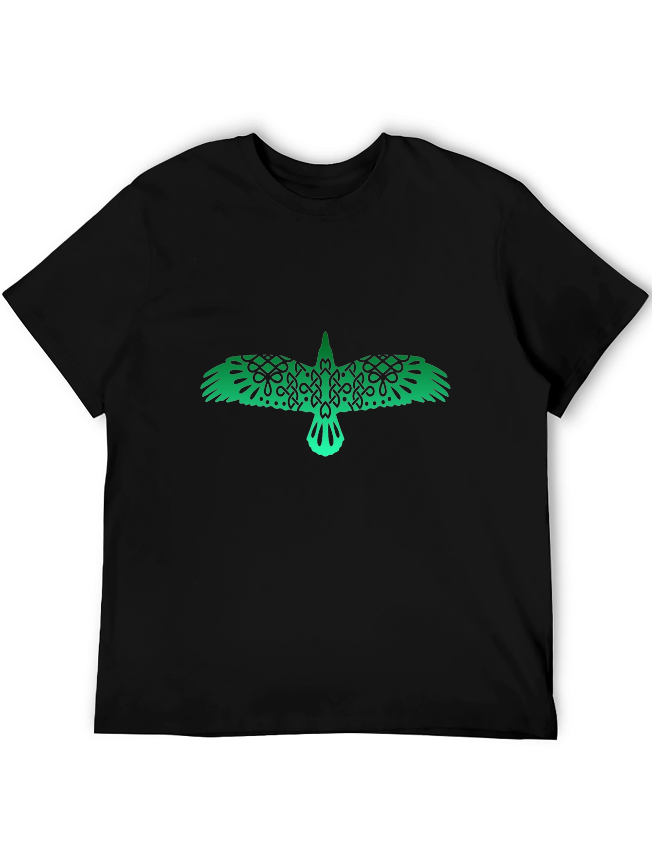 Black Celtic Raven Graphic T-Shirt - Black view 5