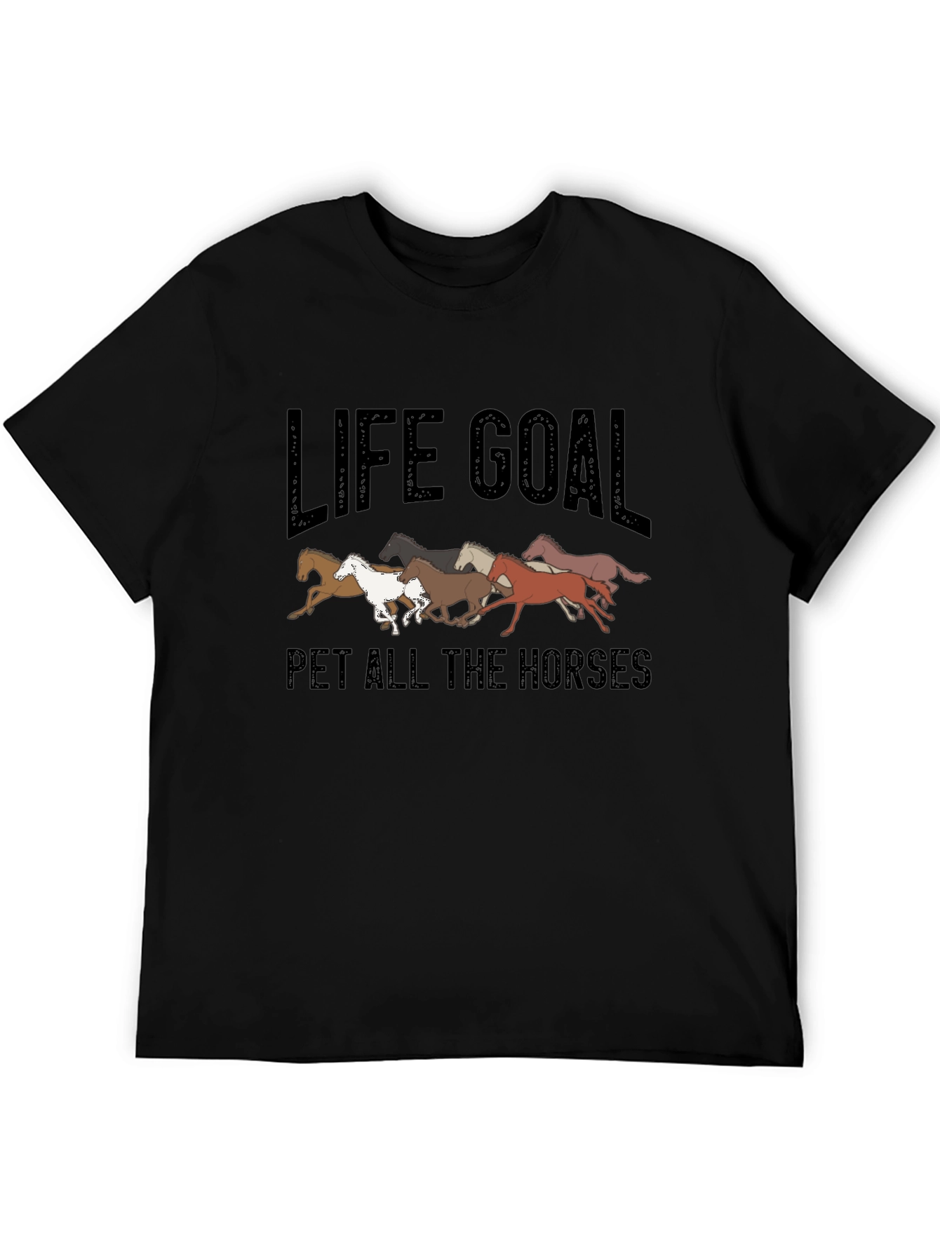 Black Life Goal Pet All The Horses Graphic T-Shirt view 5