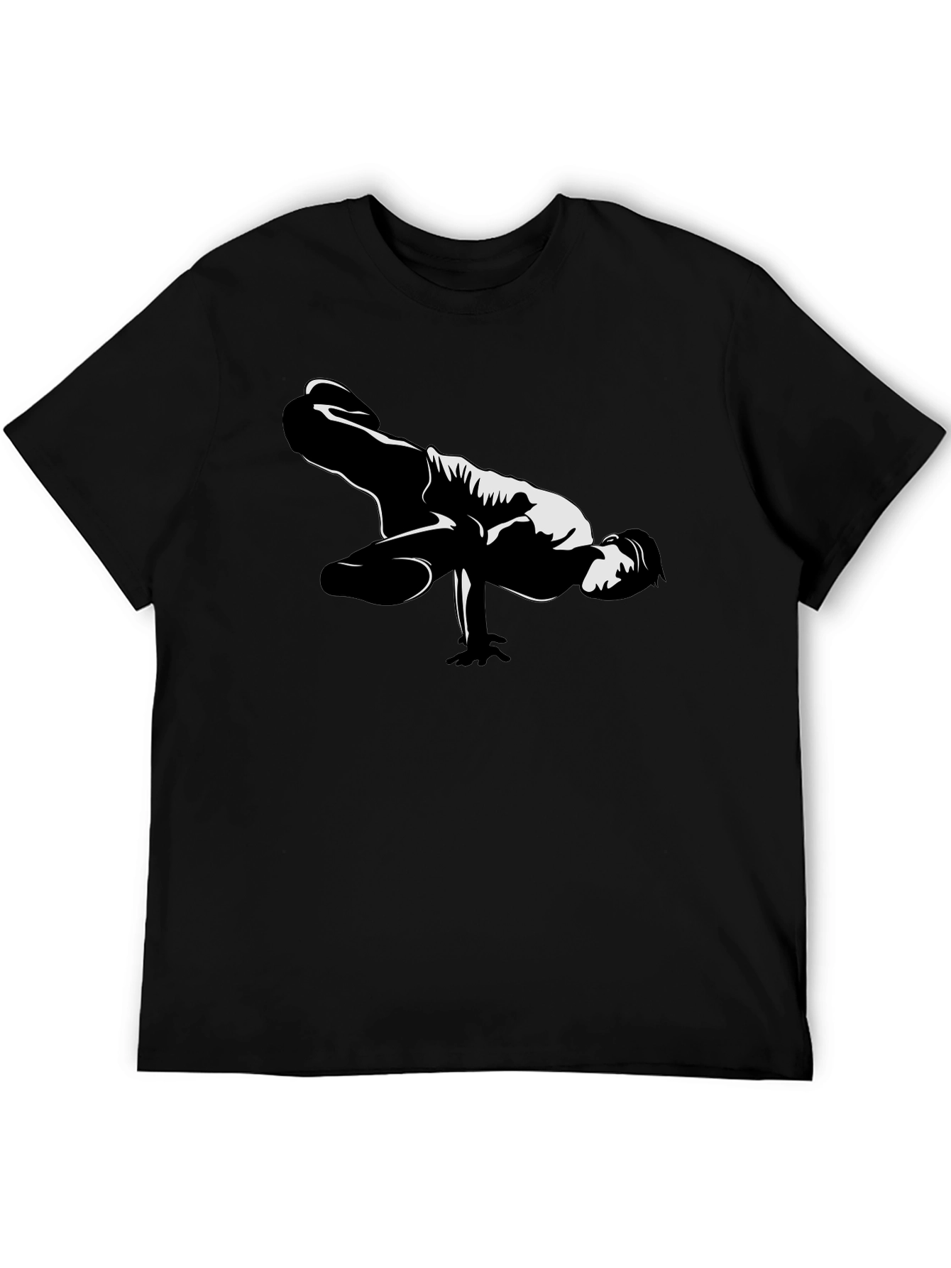 Black Cool Breakdance Pose Graphic T-Shirt - Black view 5