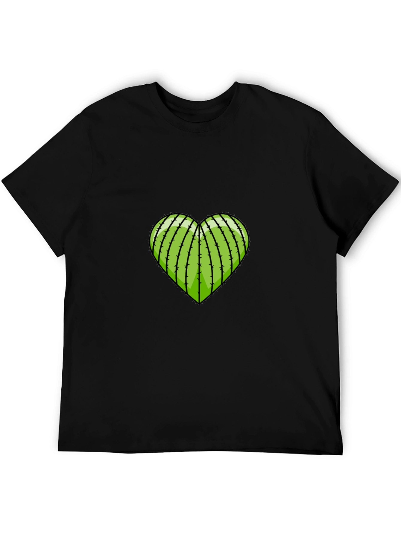 Black Prickly Love T-Shirt - Heart Cactus Graphic Tee view 5