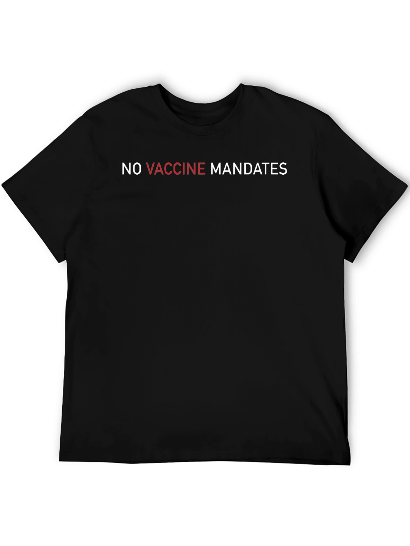 Black No Vaccine Mandates Graphic T-Shirt view 5
