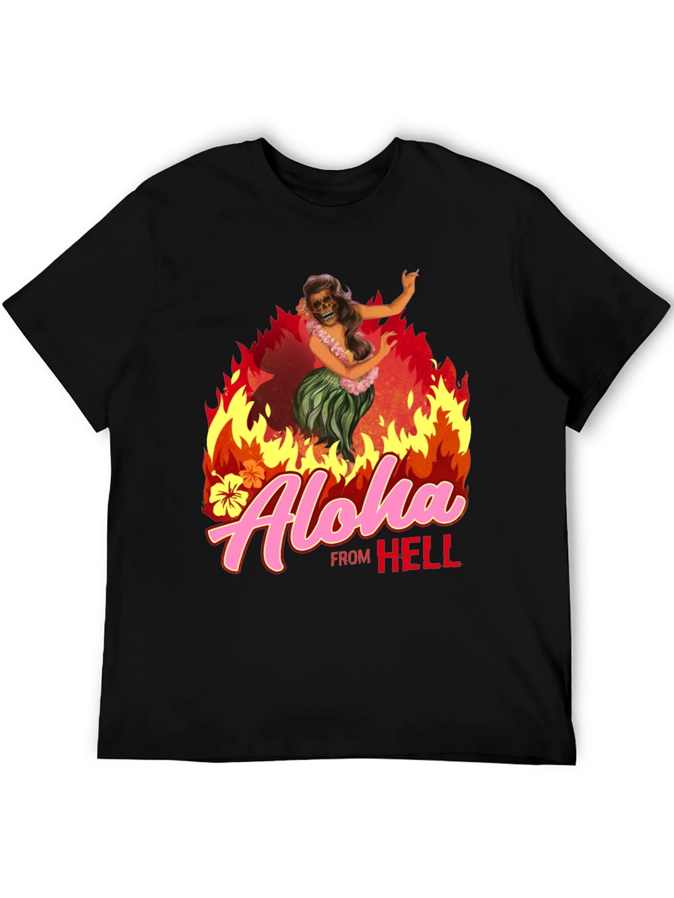Black Aloha From Hell Graphic T-Shirt view 5