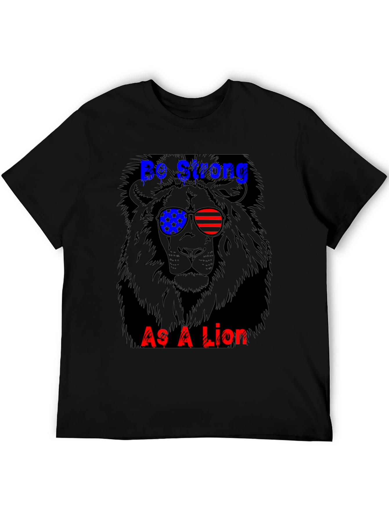 Black Be Strong Lion Graphic Tee view 5