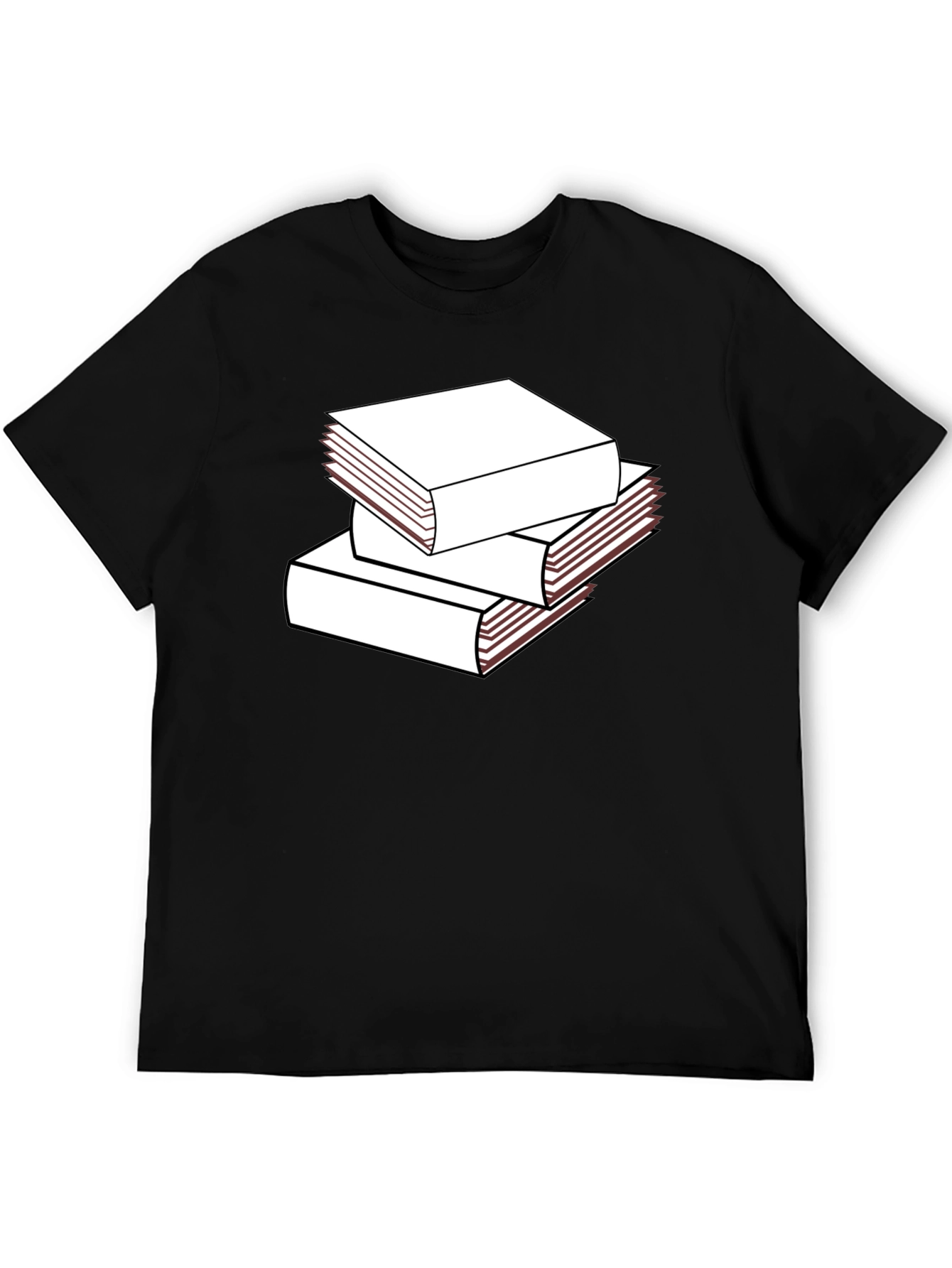 Black Stacked Books Graphic T-Shirt - Black view 5