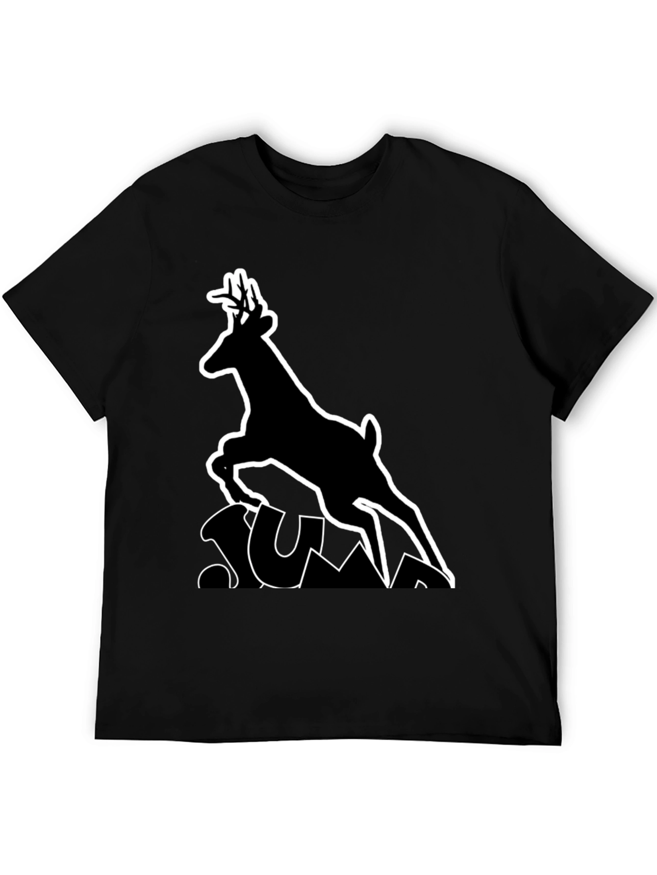 Black Deer Silhouette Graphic Tee - Black view 5