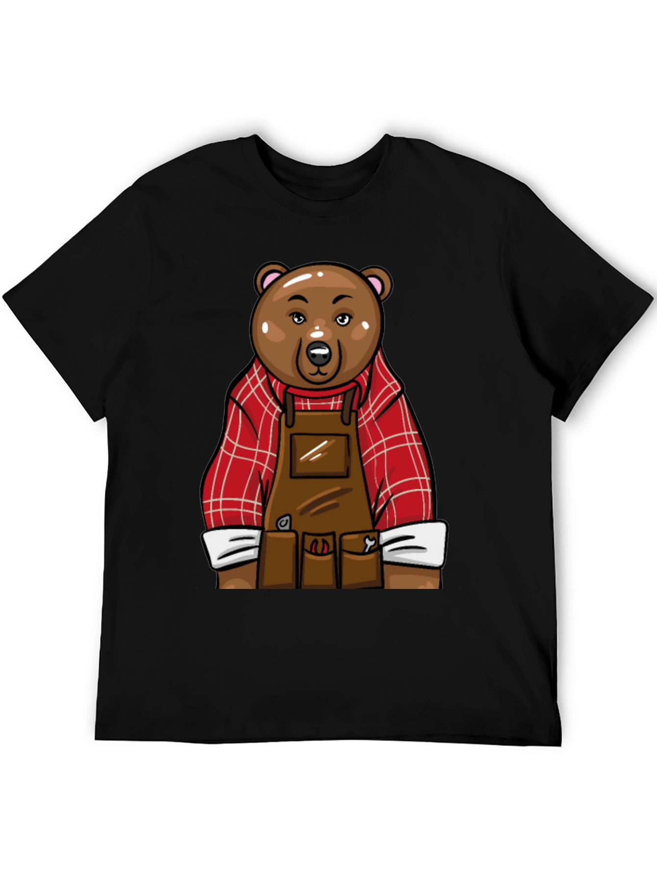 Black Lumberjack Bear Graphic T-Shirt - Black view 5